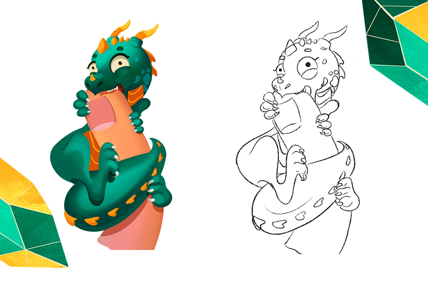 СТИКЕРЫ ДРАКОН  символ 2024 года — Изображение №4 — Брендинг, Иллюстрация на Dprofile