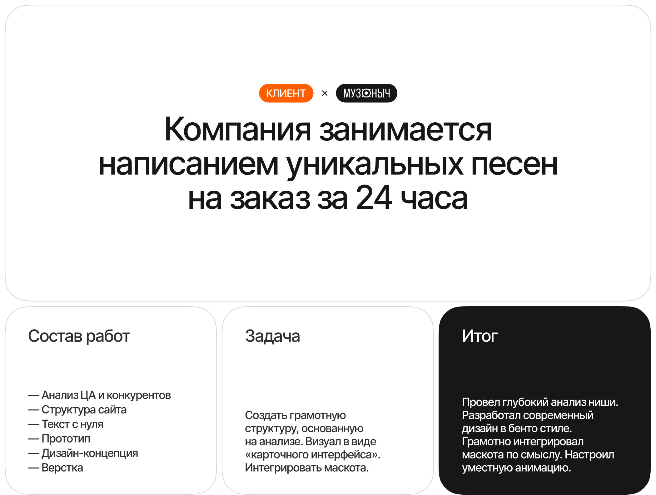 Muzonych. Уникальные песни на заказ за 24 часа — Изображение №3 — Интерфейсы на Dprofile