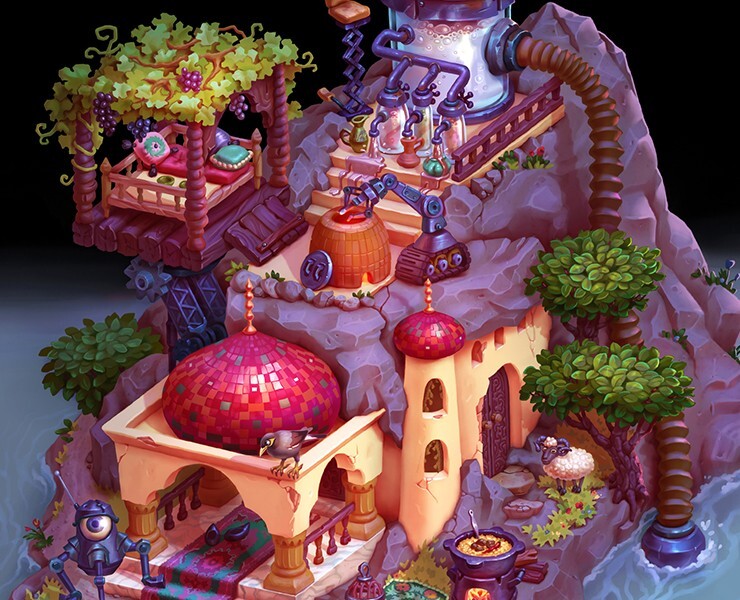 Дом чайханщика. 2D Игровой проект. Казуальная графика — Иллюстрация, 3D на Dprofile