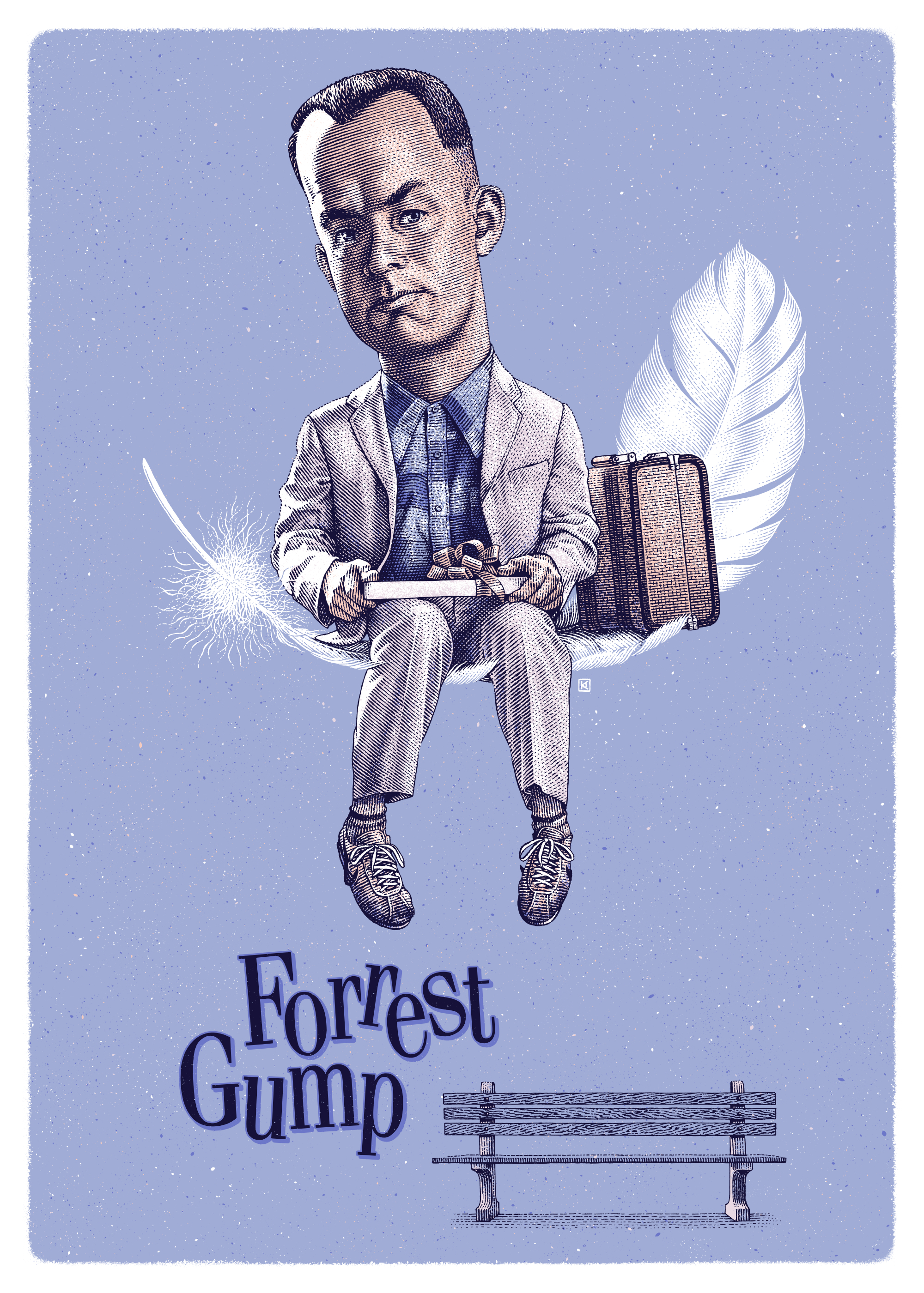 Гравюрный альтернативный постер Forrest Gump — Изображение №1 — Иллюстрация, Графика на Dprofile