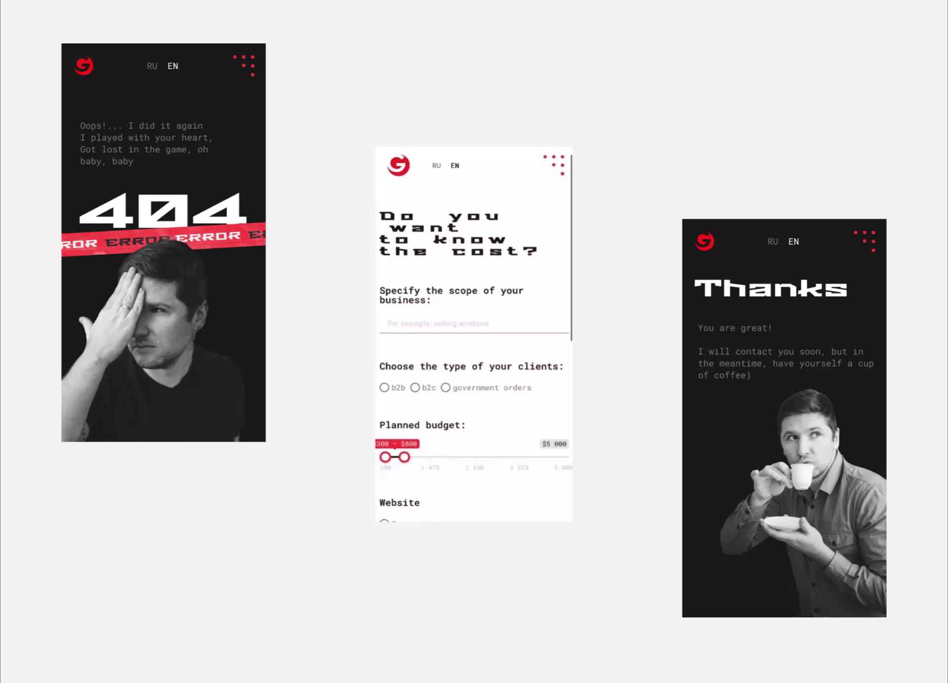G - Website Portfolio — Изображение №13 — Интерфейсы на Dprofile