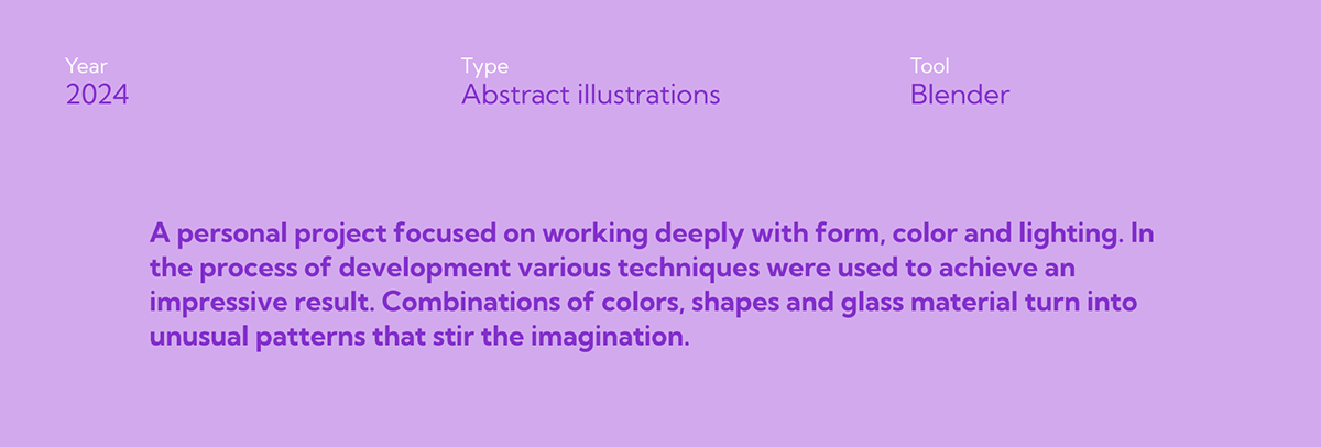 3D abstraction aesthetic personal project — Изображение №2 — Иллюстрация, 3D на Dprofile