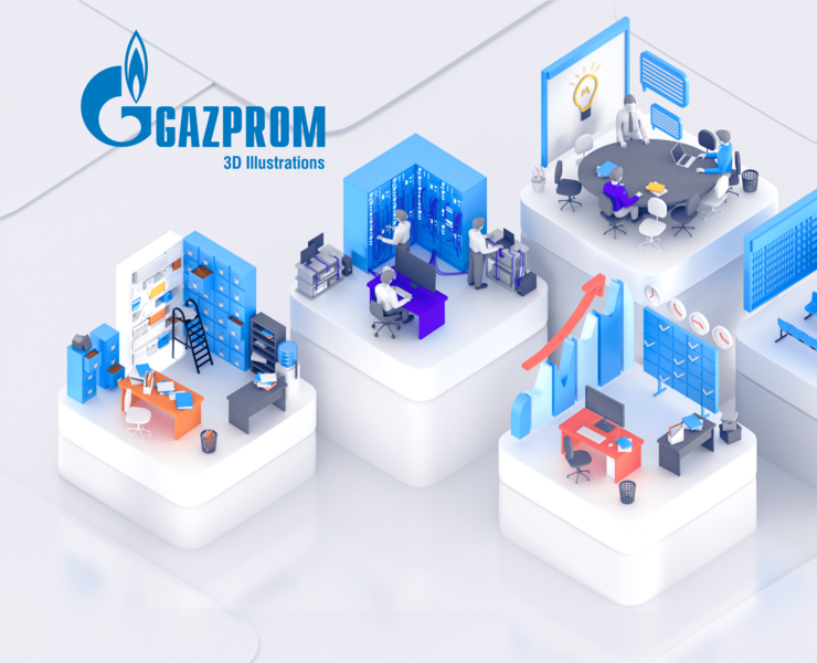 Gazprom 3D Illustrations — Иллюстрация, 3D на Dprofile
