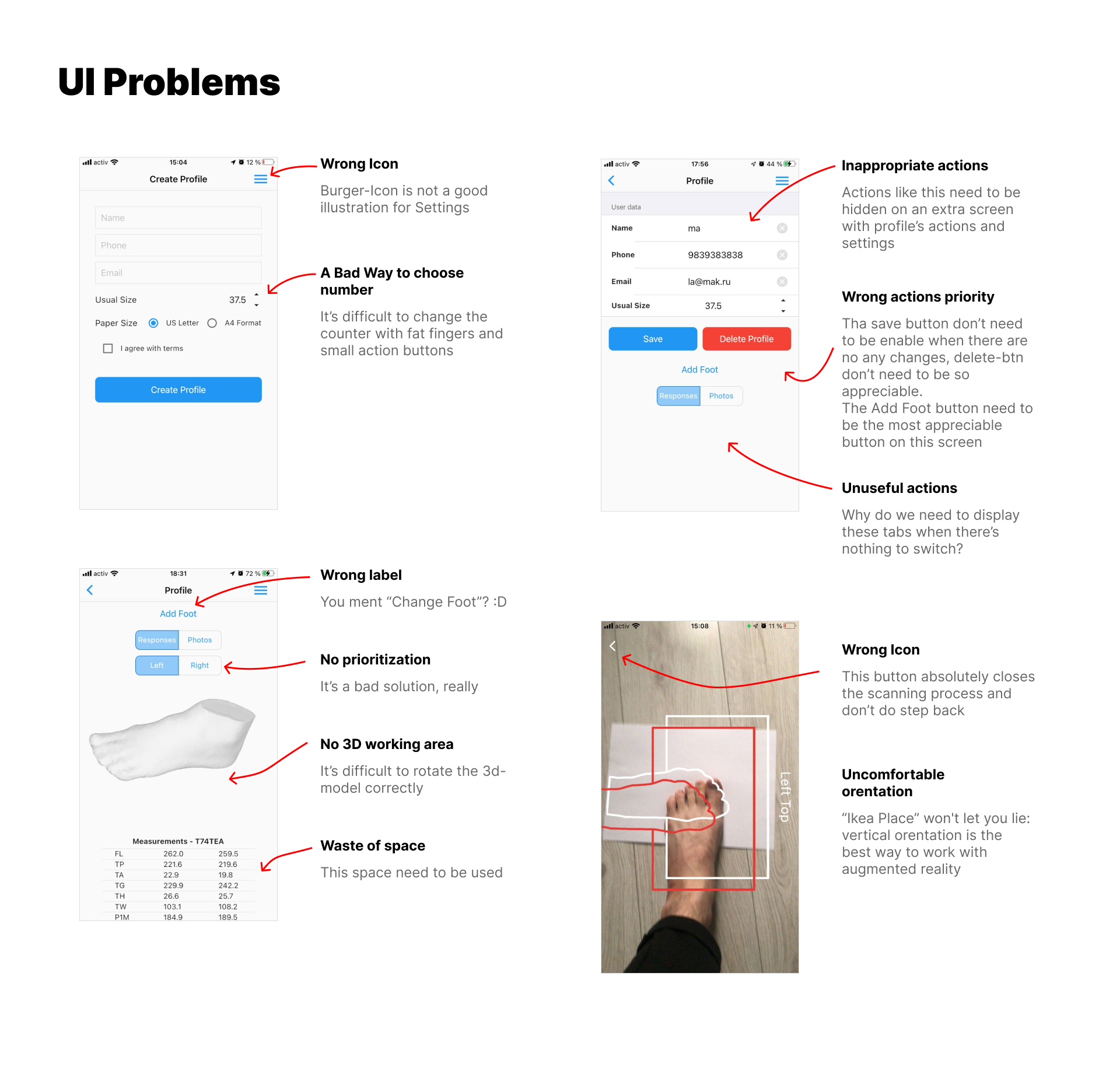 AI Fashion Feet measurements AI App (UI/UX) redesign — Изображение №3 — Интерфейсы на Dprofile