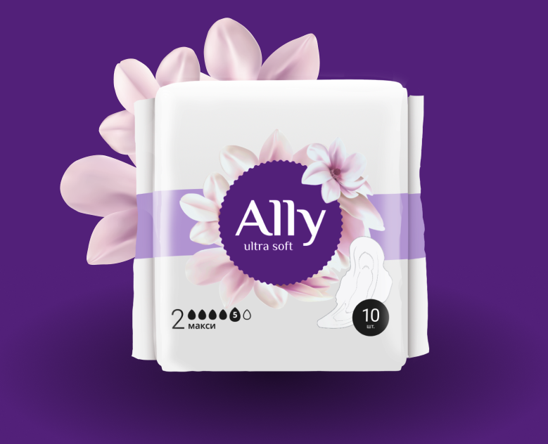 Ally - Женские прокладки | Branding & Packaging — Интерфейсы, Брендинг на Dprofile