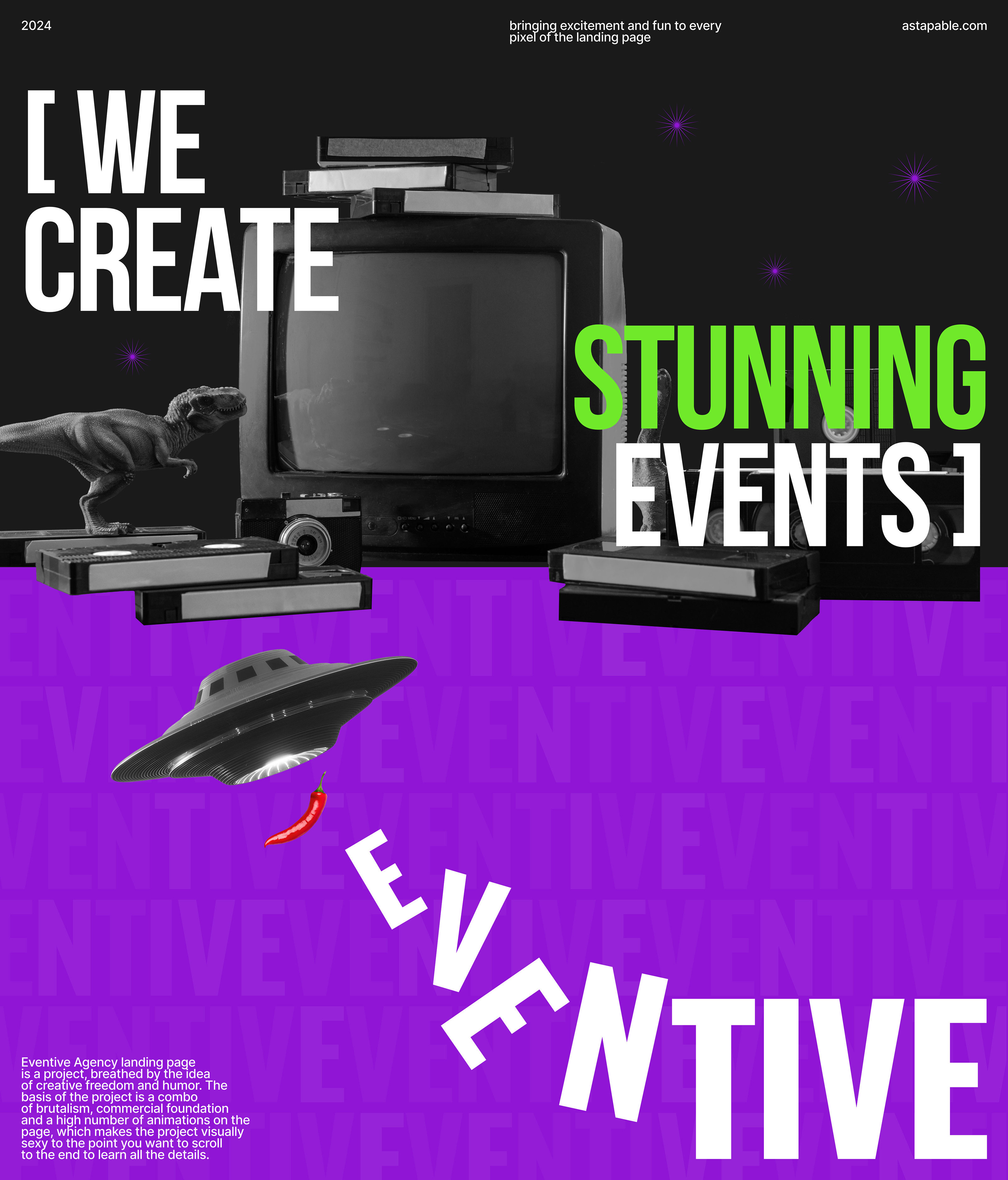 Лендинг  для Eventive Agency — Изображение №1 — Интерфейсы, Графика на Dprofile