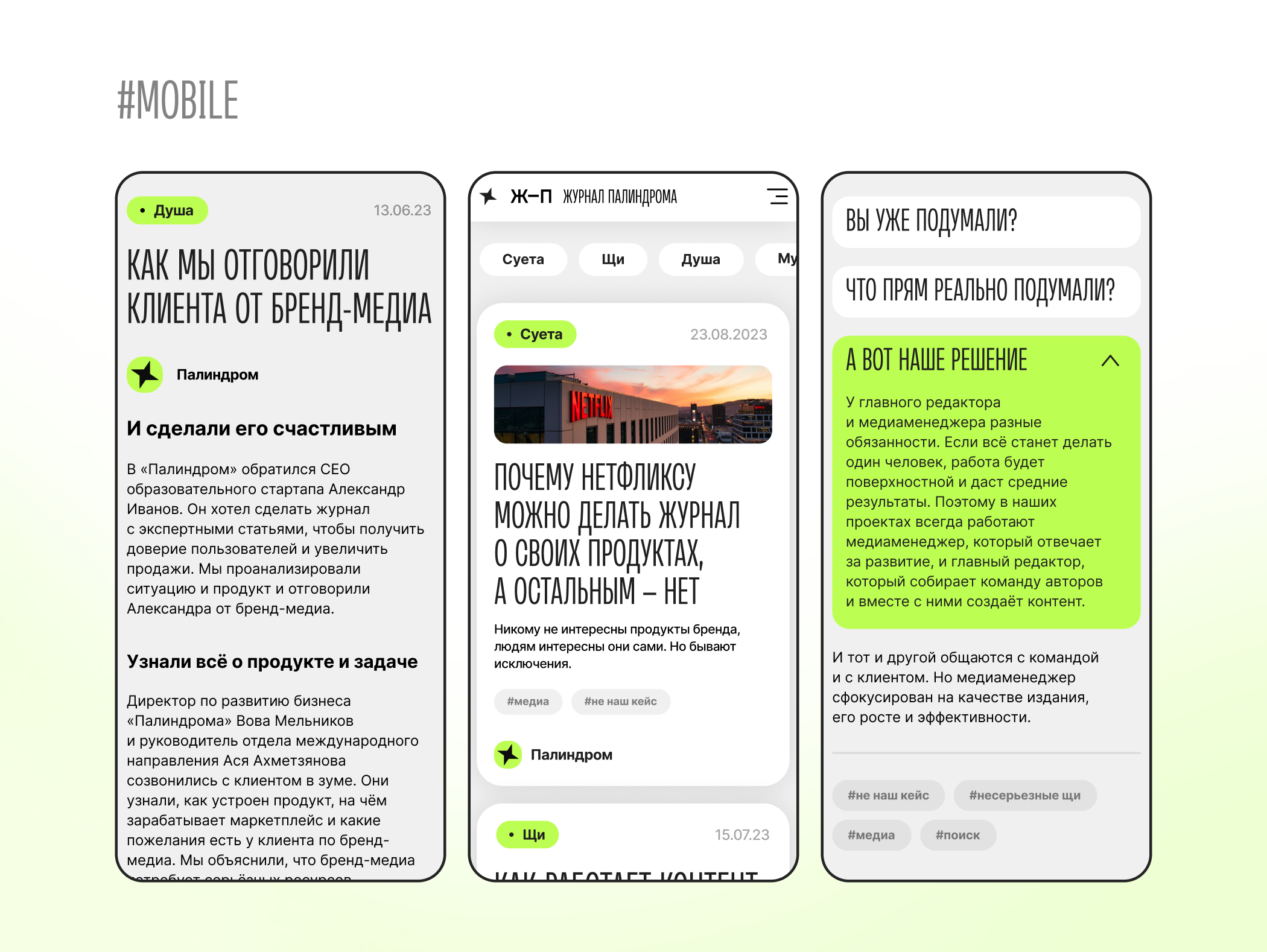 Palindrome's Magazine | Brand Media Design — Изображение №7 — Интерфейсы на Dprofile