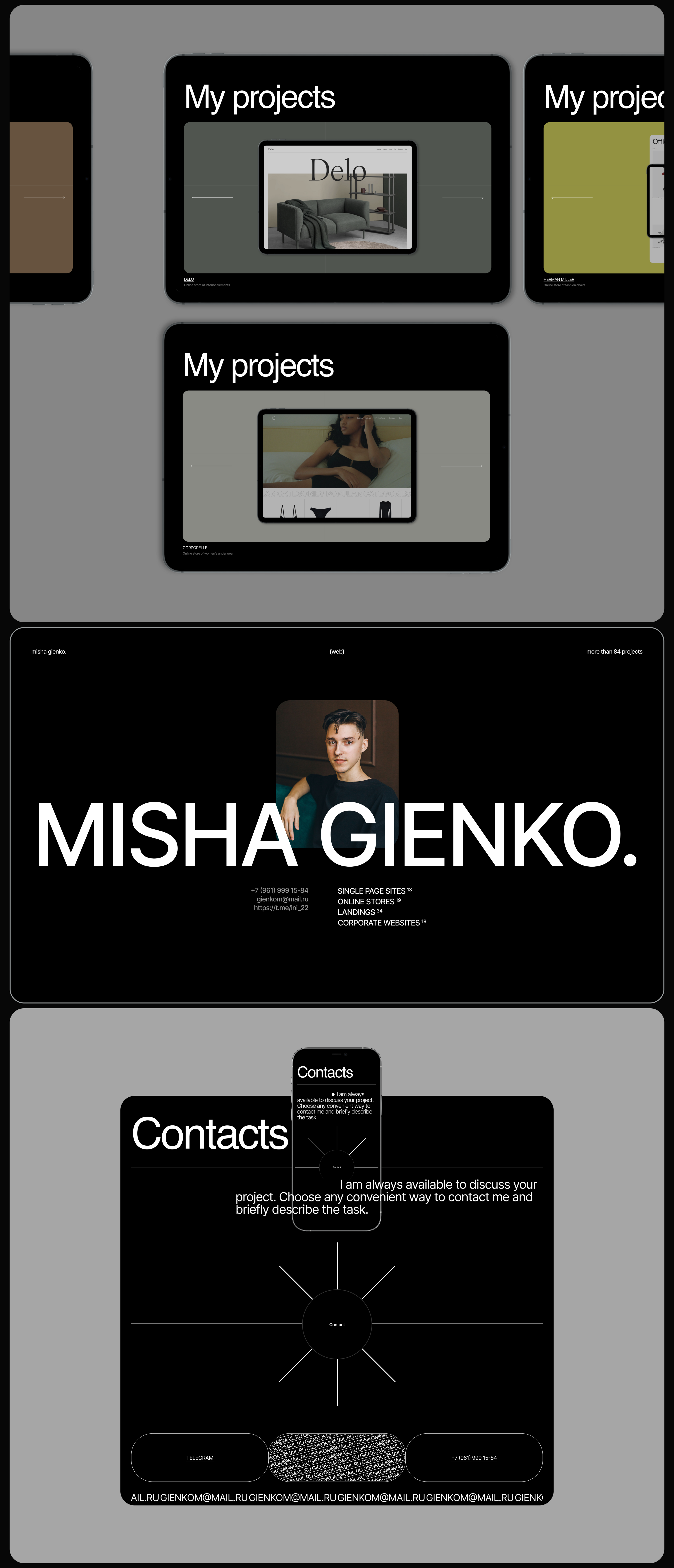 Misha Gienko | Portfolio Website — Изображение №2 — Интерфейсы на Dprofile
