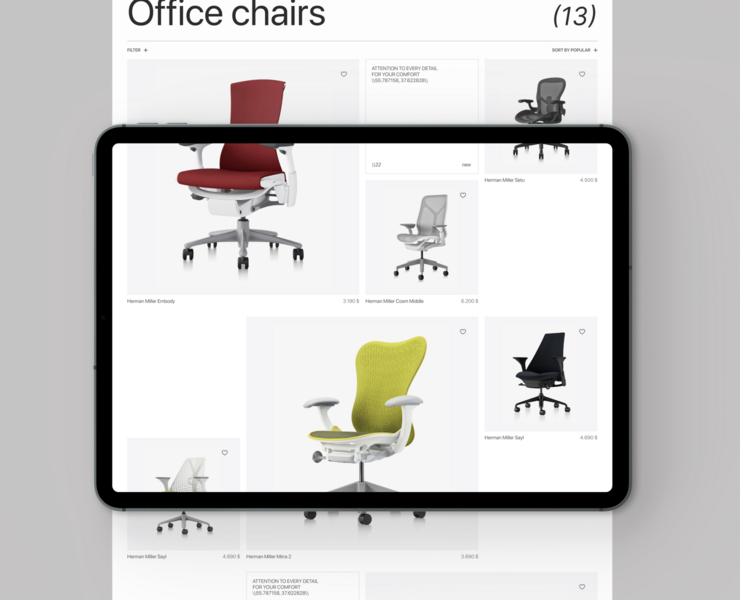 Contract Interiors Shop | E-commerce Redesign — Интерфейсы на Dprofile