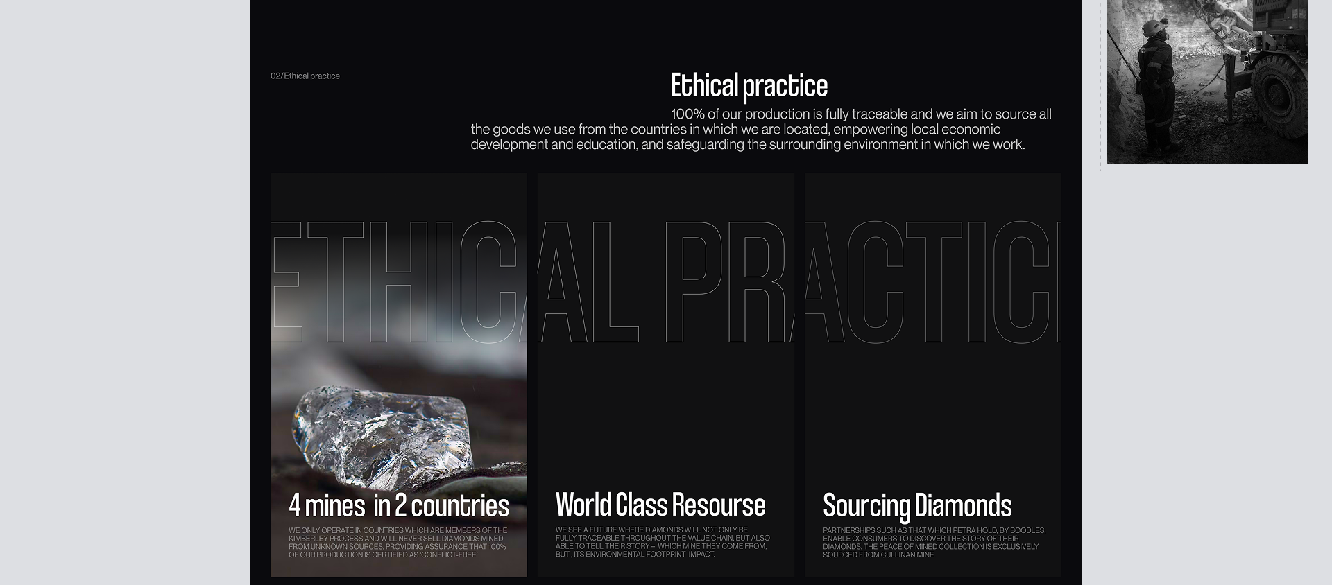 Petra Diamonds/Corporate website — Изображение №5 — Интерфейсы на Dprofile