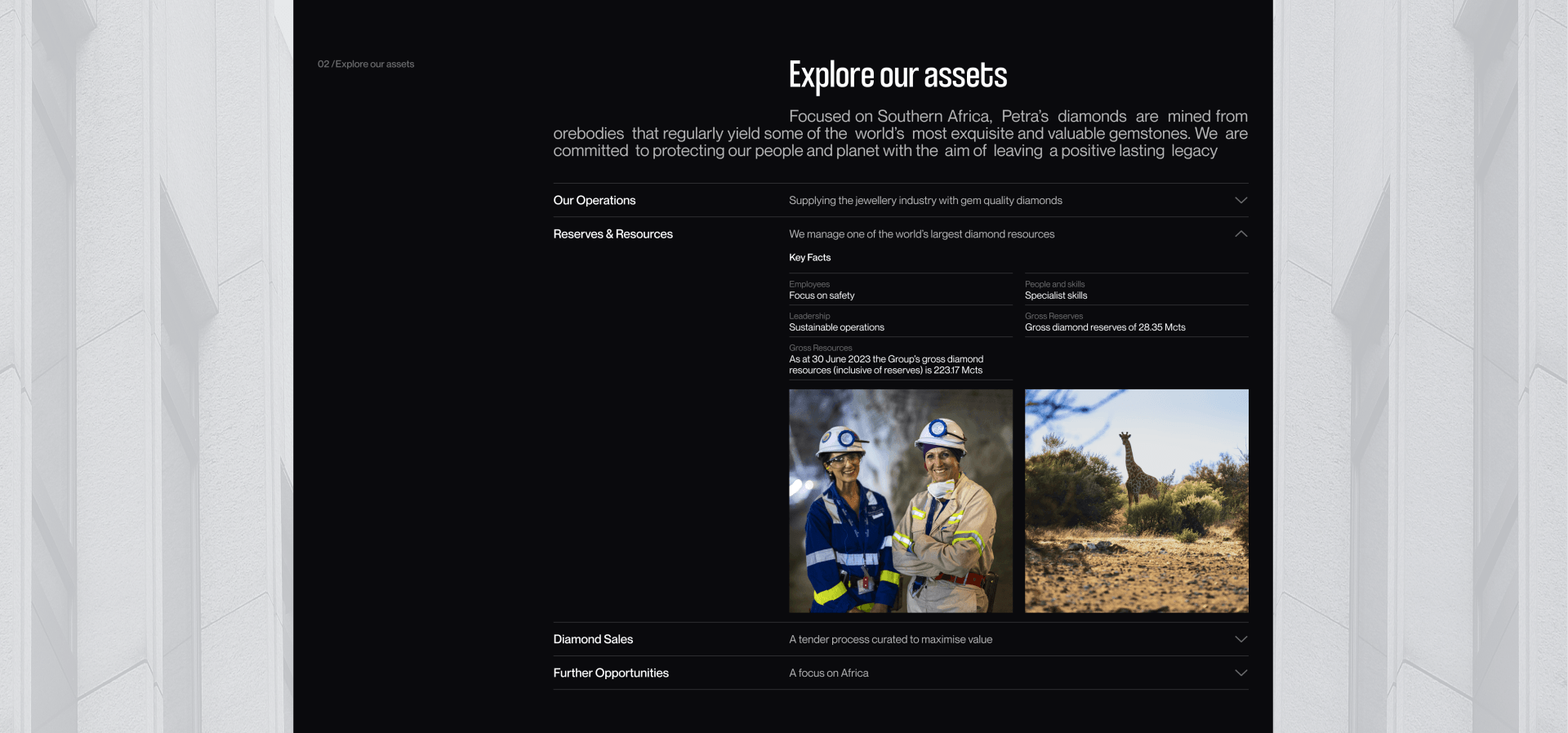 Petra Diamonds/Corporate website — Изображение №14 — Интерфейсы на Dprofile