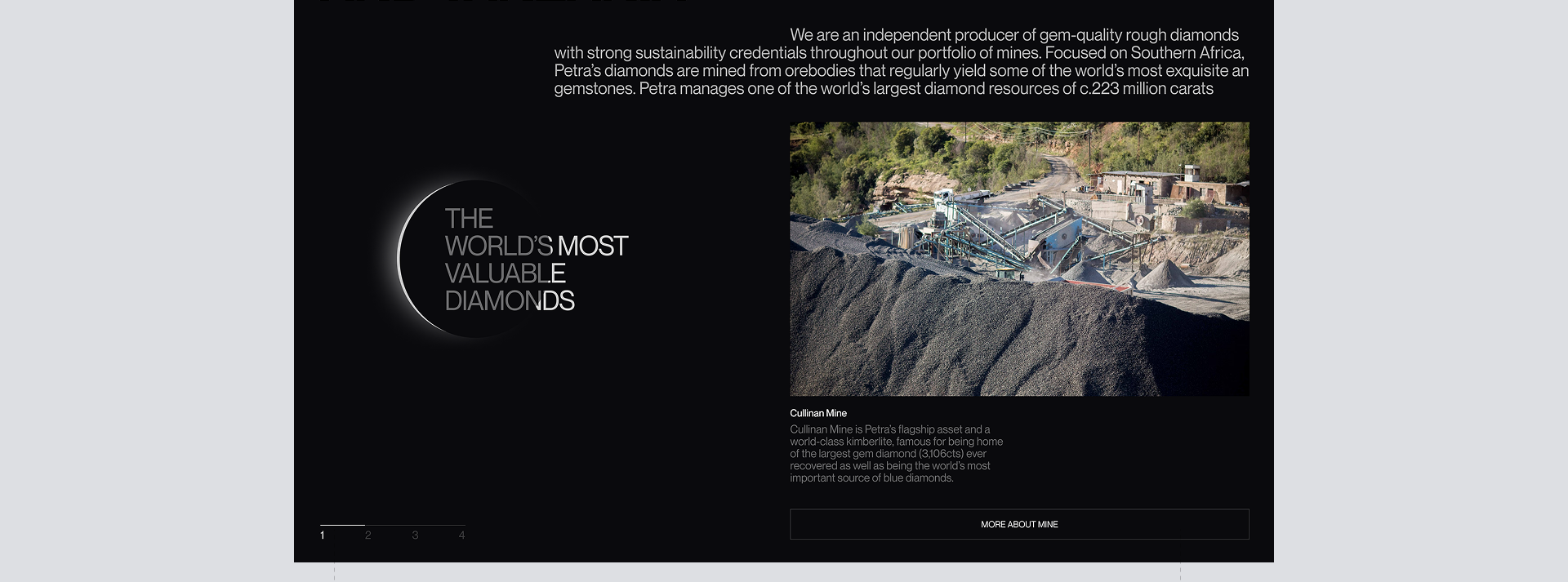 Petra Diamonds/Corporate website — Изображение №7 — Интерфейсы на Dprofile