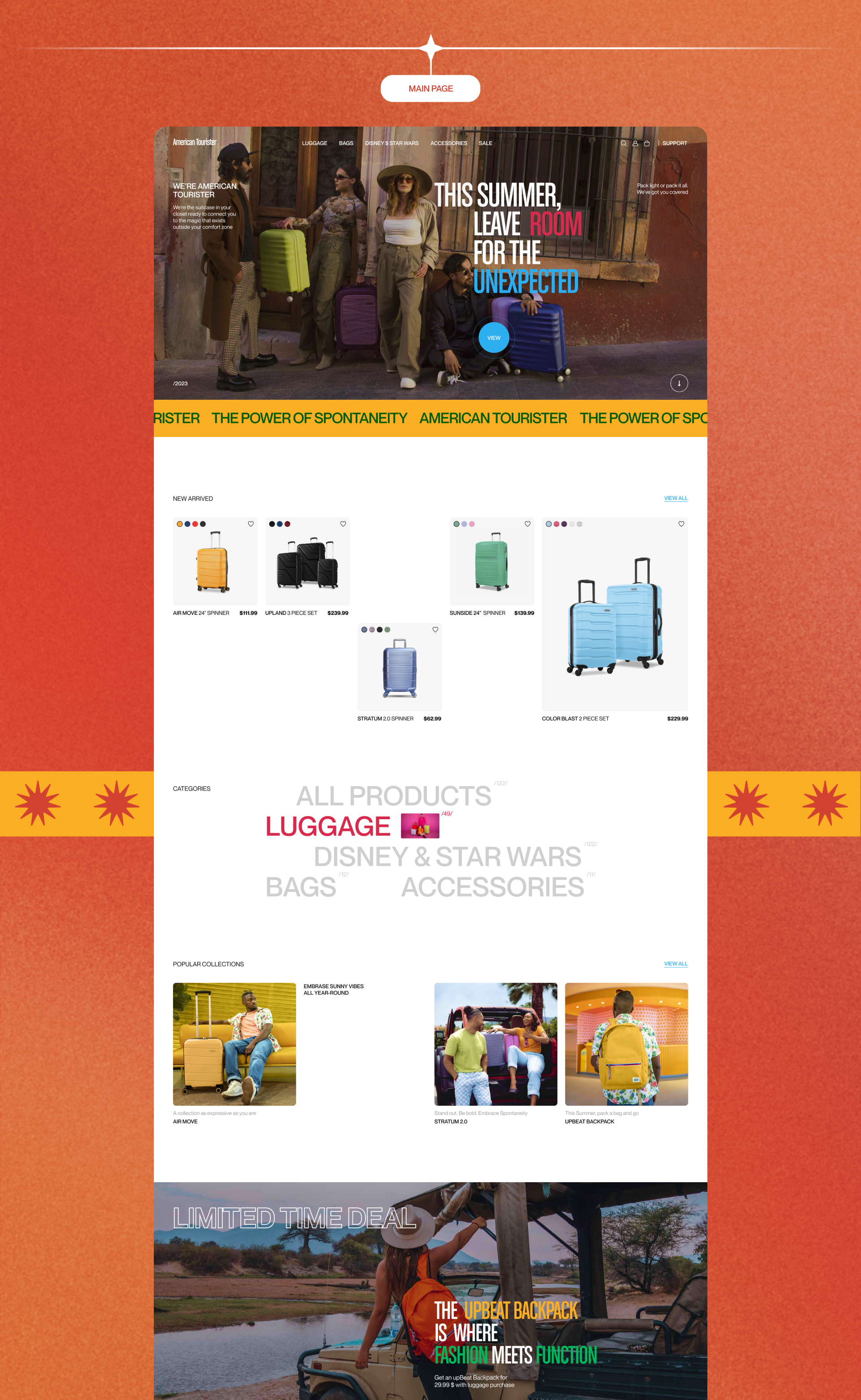 American Tourister / E- Commerce — Изображение №2 — Интерфейсы, Графика на Dprofile