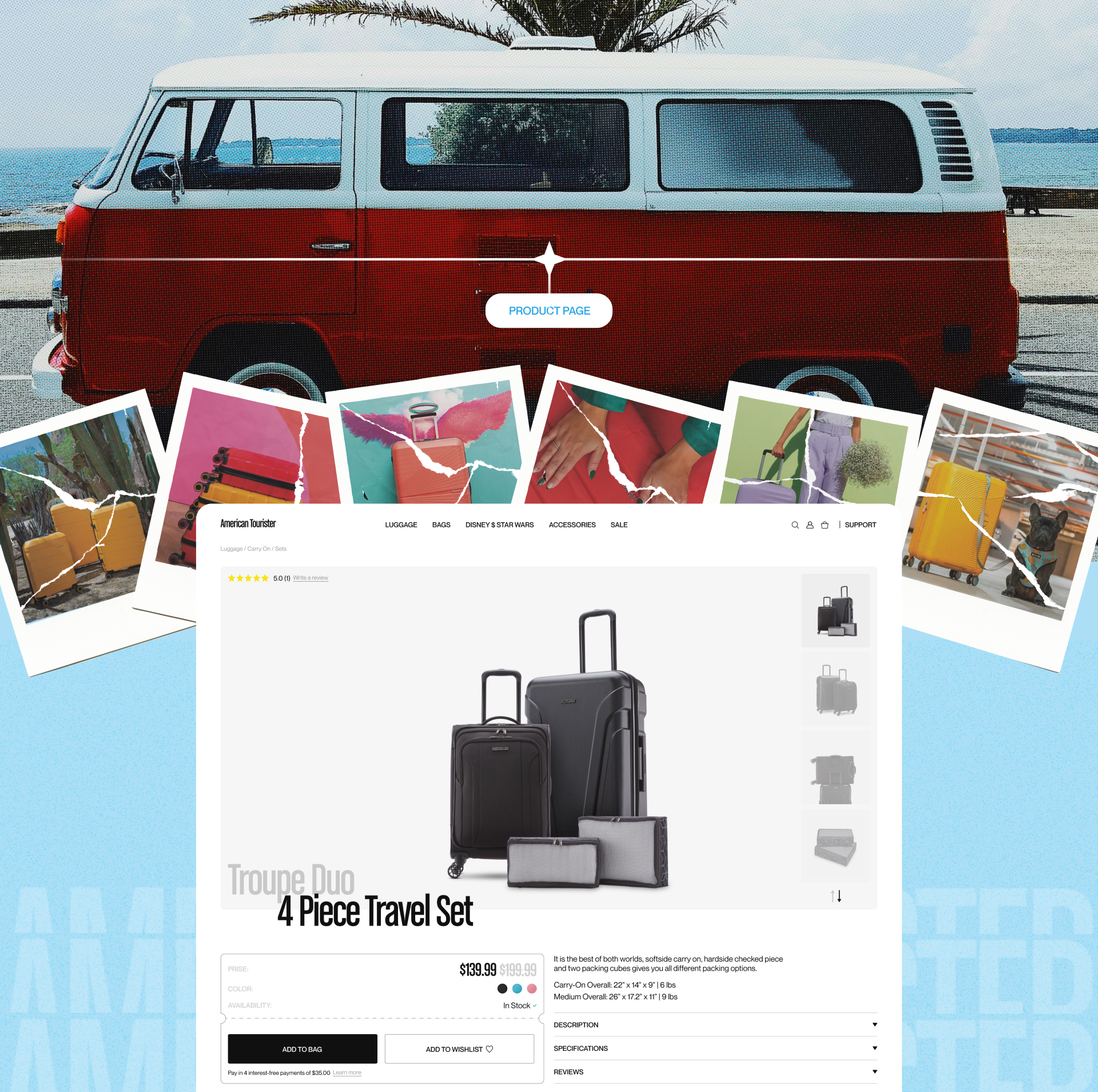 American Tourister / E- Commerce — Изображение №6 — Интерфейсы, Графика на Dprofile