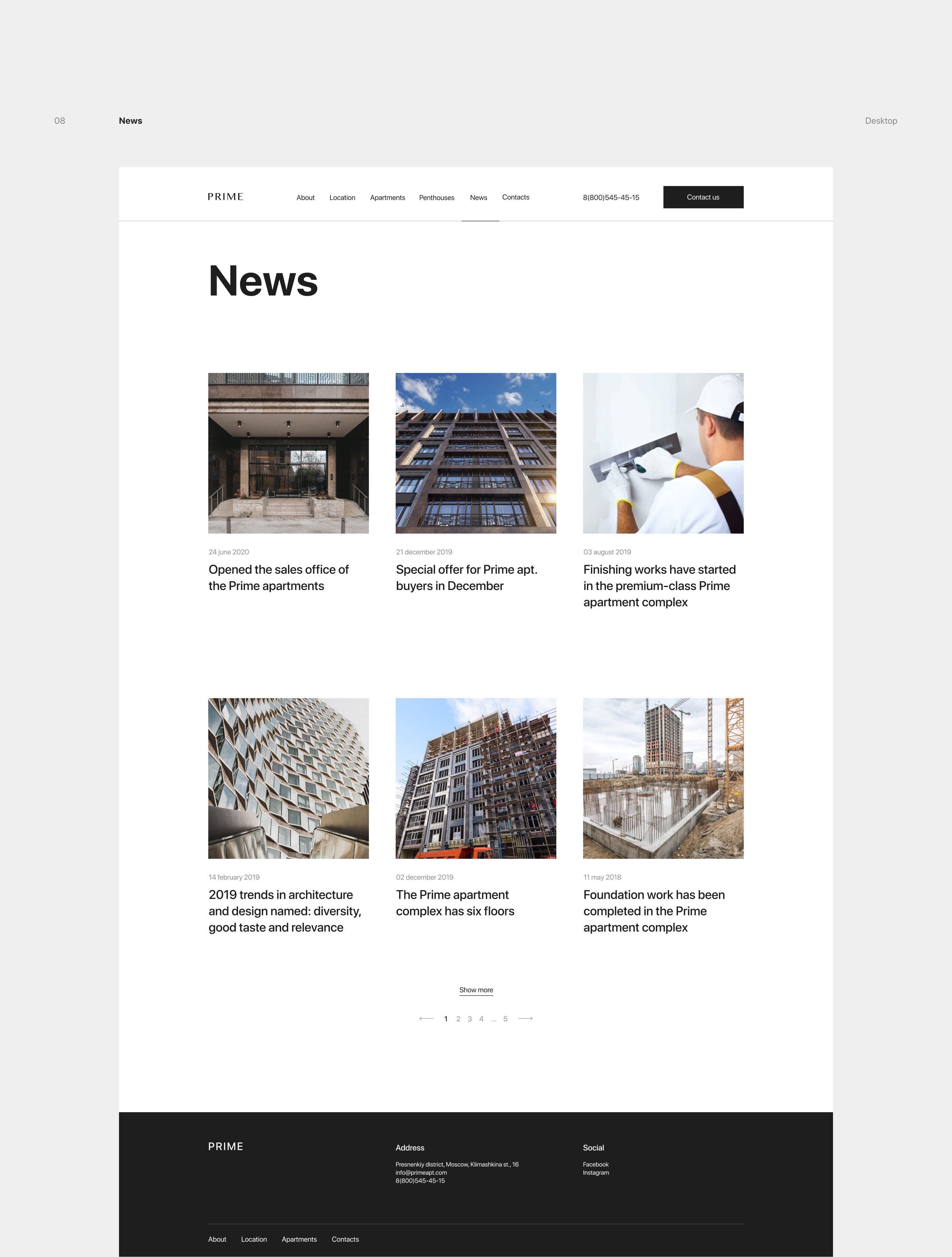 Prime Apartments - Premium real estate — Изображение №12 — Интерфейсы, Анимация на Dprofile