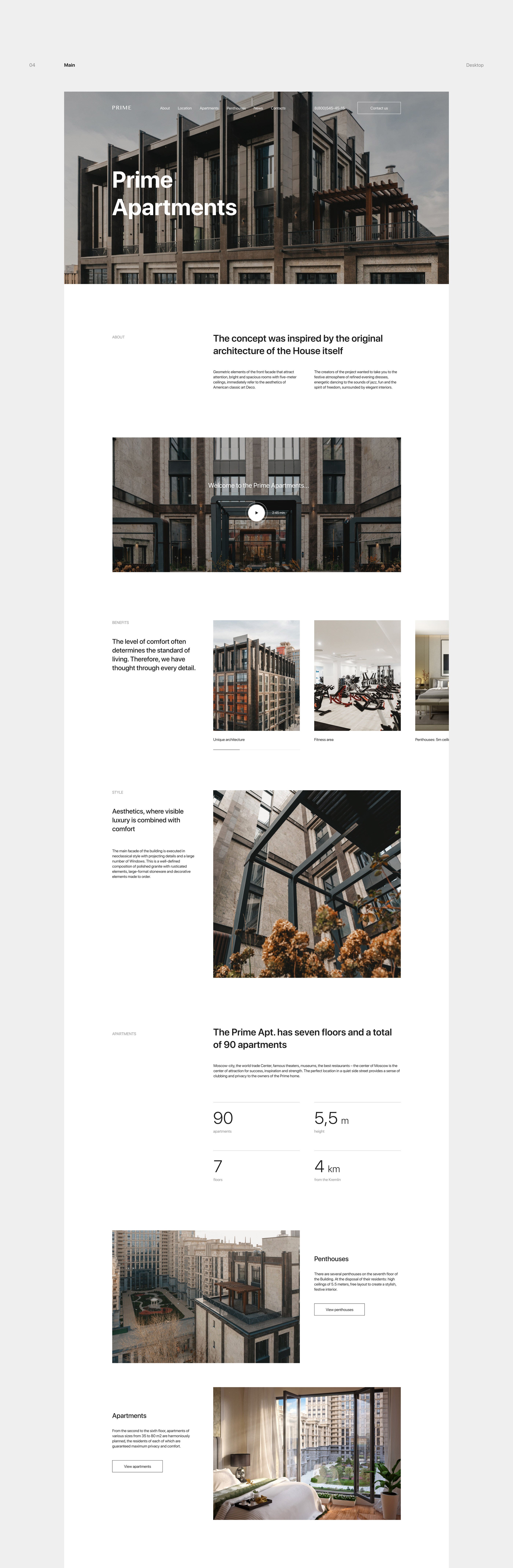 Prime Apartments - Premium real estate — Изображение №4 — Интерфейсы, Анимация на Dprofile