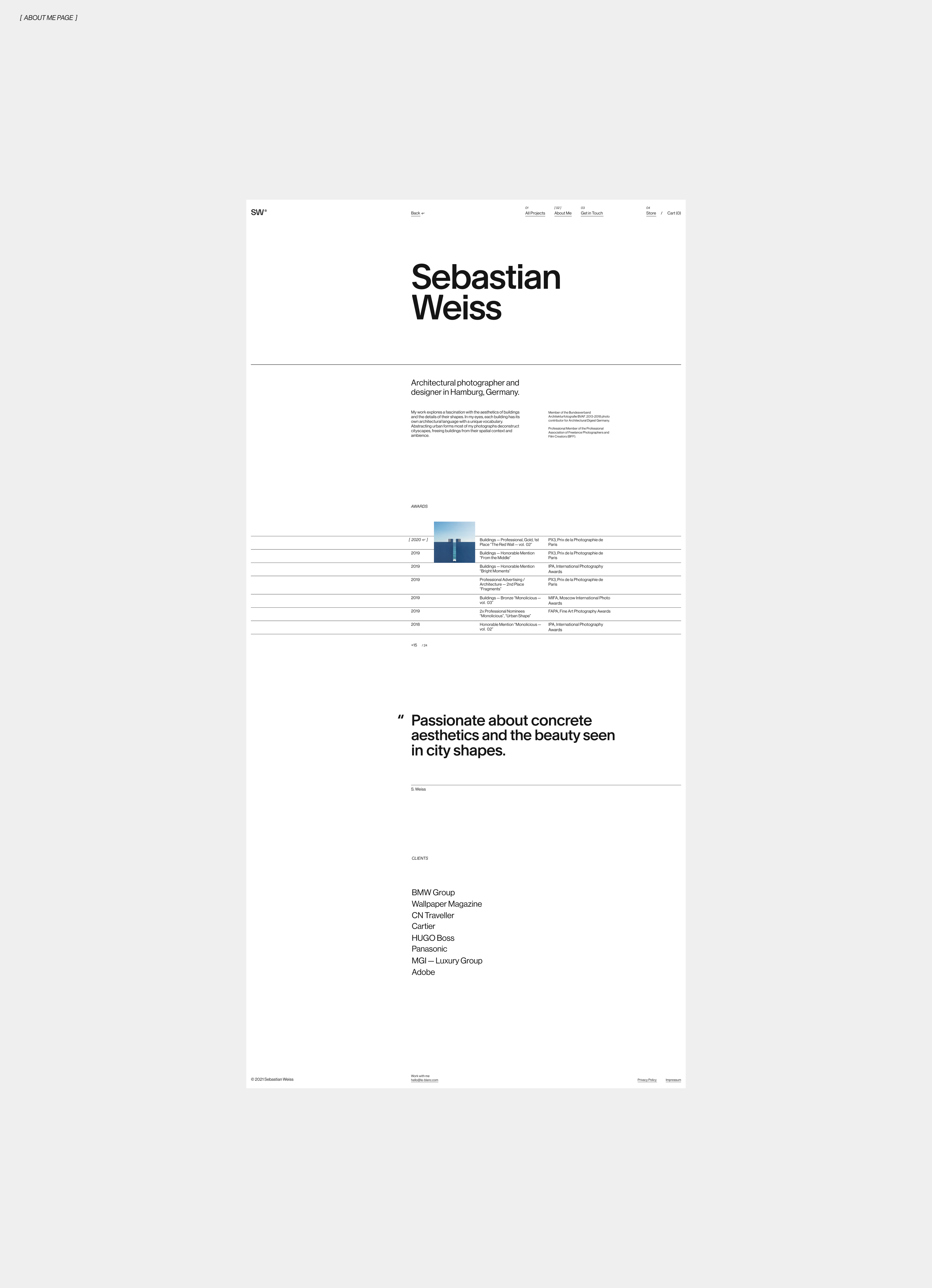 Sebastian Weiss — Folio Website & Identity — Изображение №18 — Интерфейсы, Брендинг на Dprofile
