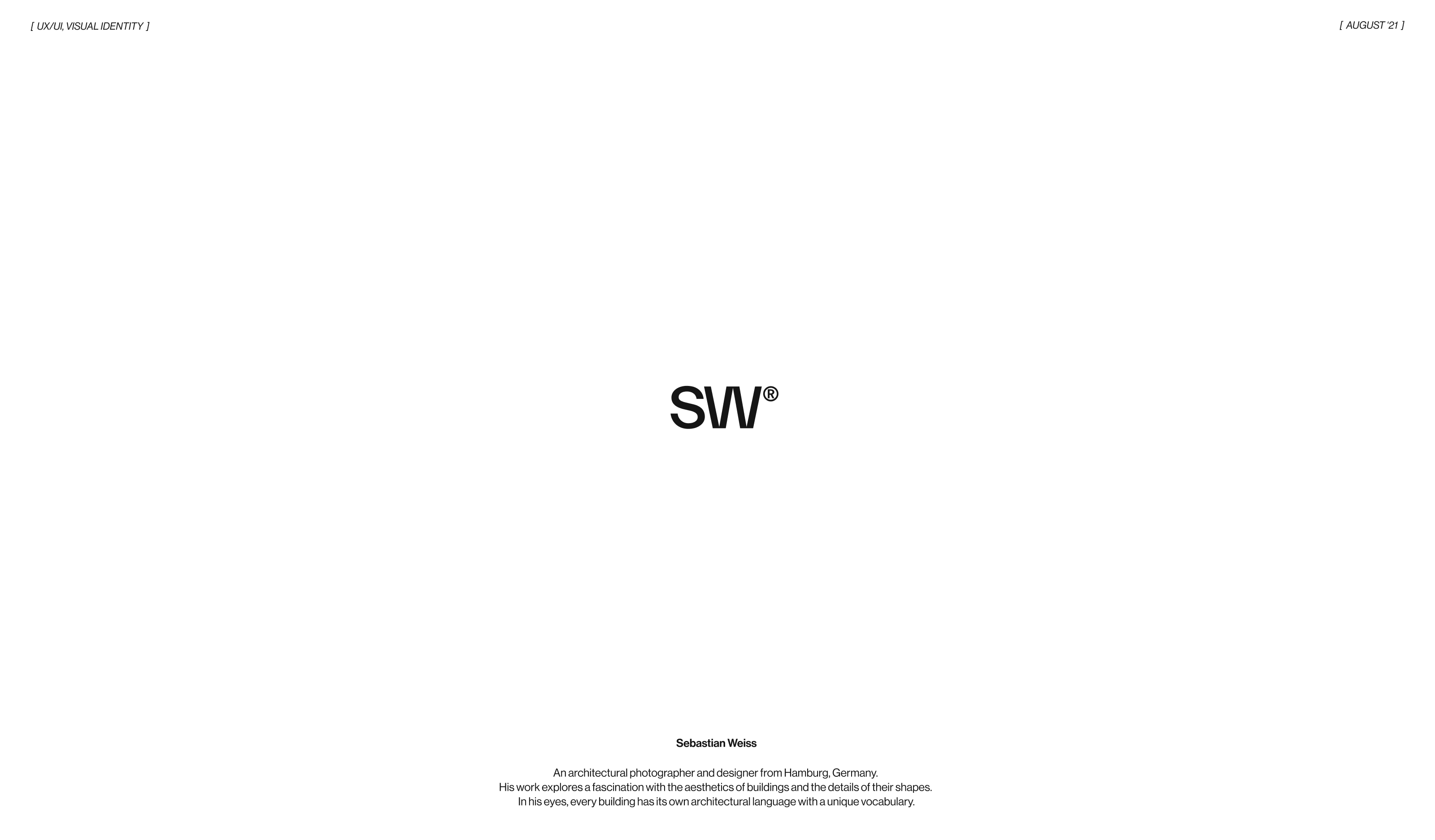 Sebastian Weiss — Folio Website & Identity — Изображение №1 — Интерфейсы, Брендинг на Dprofile