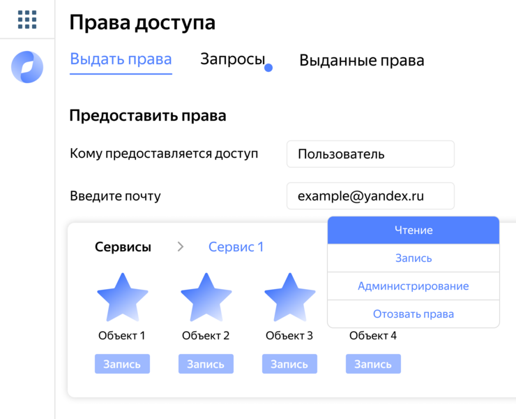 Интерфейс для управления правами доступа в Яндекс Cloud — Интерфейсы на Dprofile