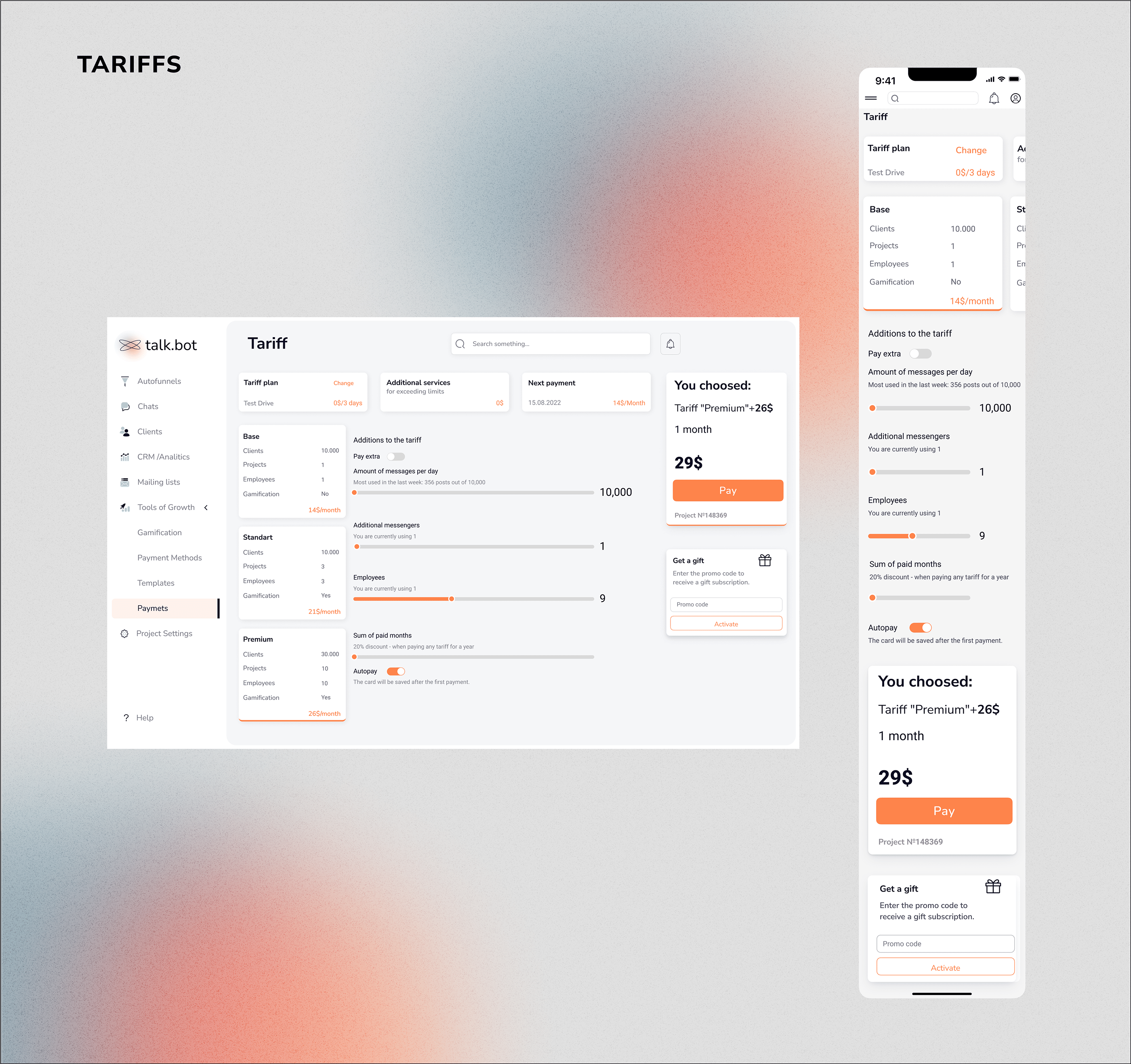 Talk Bot pages — Изображение №3 — Интерфейсы на Dprofile