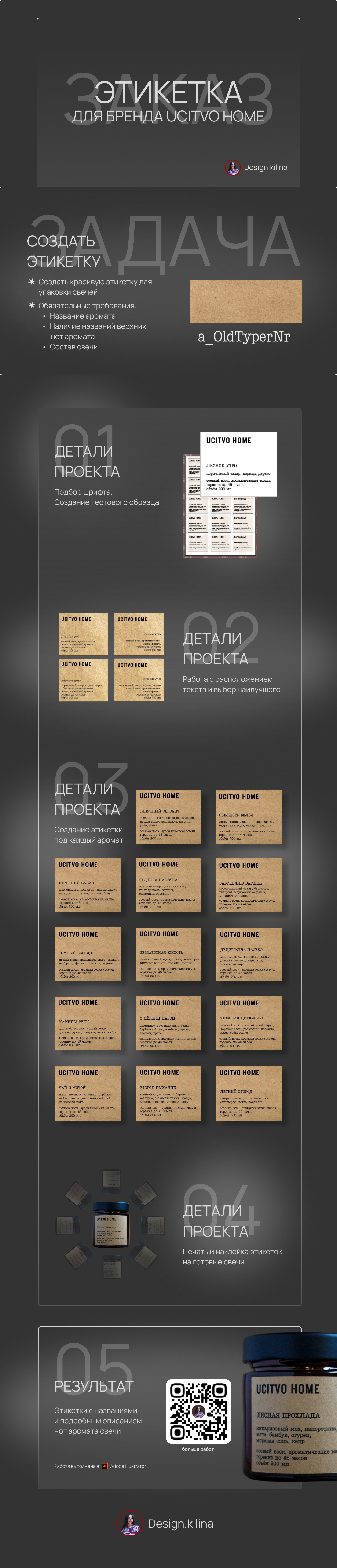 Этикетка для свечей: бренд «UCITVO HOME» — Изображение №1 — Брендинг на Dprofile