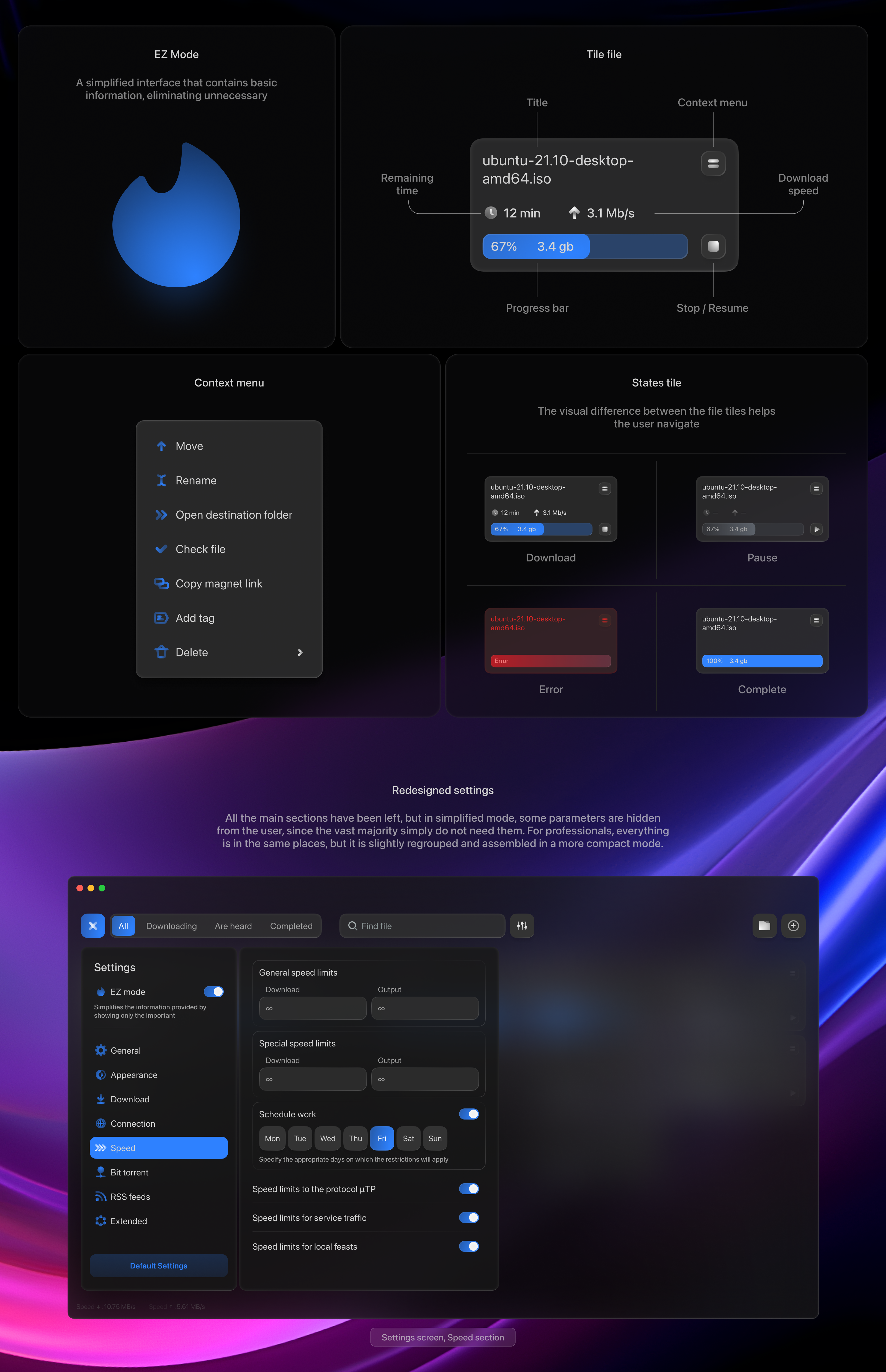 Concept qBittorrent App — Изображение №3 — Интерфейсы на Dprofile
