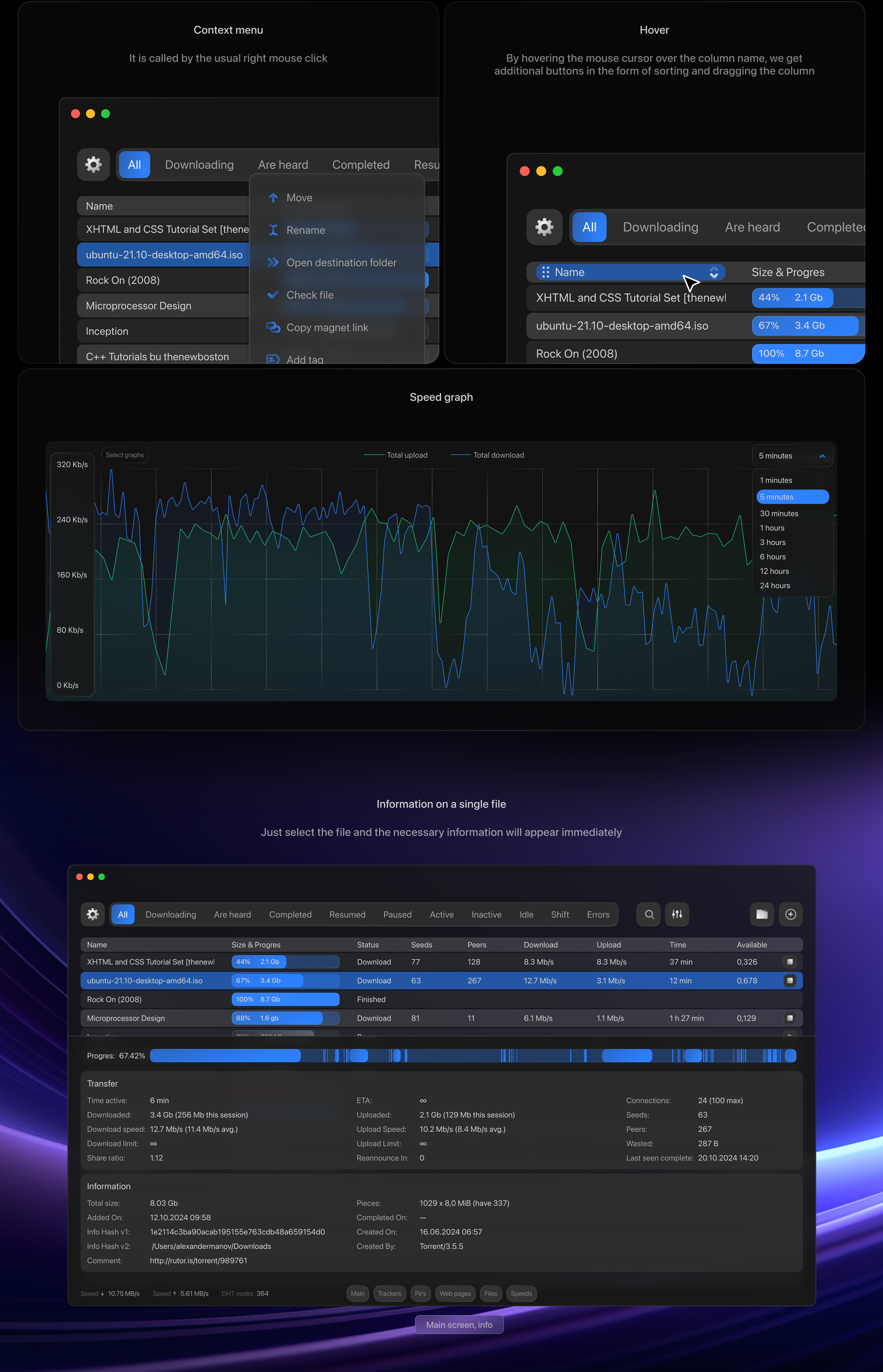 Concept qBittorrent App — Изображение №6 — Интерфейсы на Dprofile