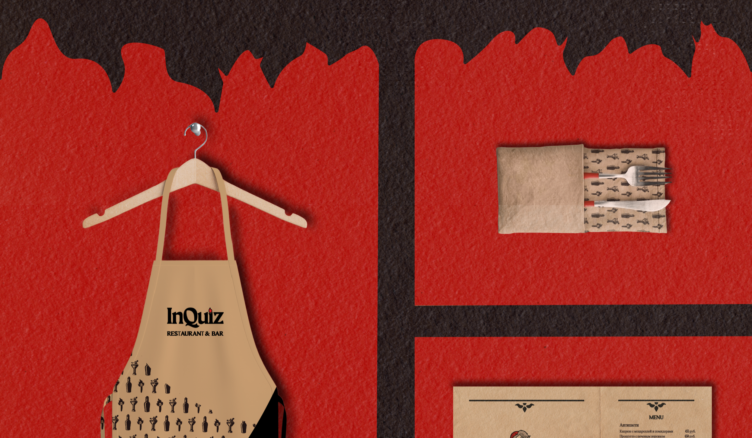InQuiz | Restoraunt | Brand identity — Изображение №19 — Брендинг, Иллюстрация на Dprofile