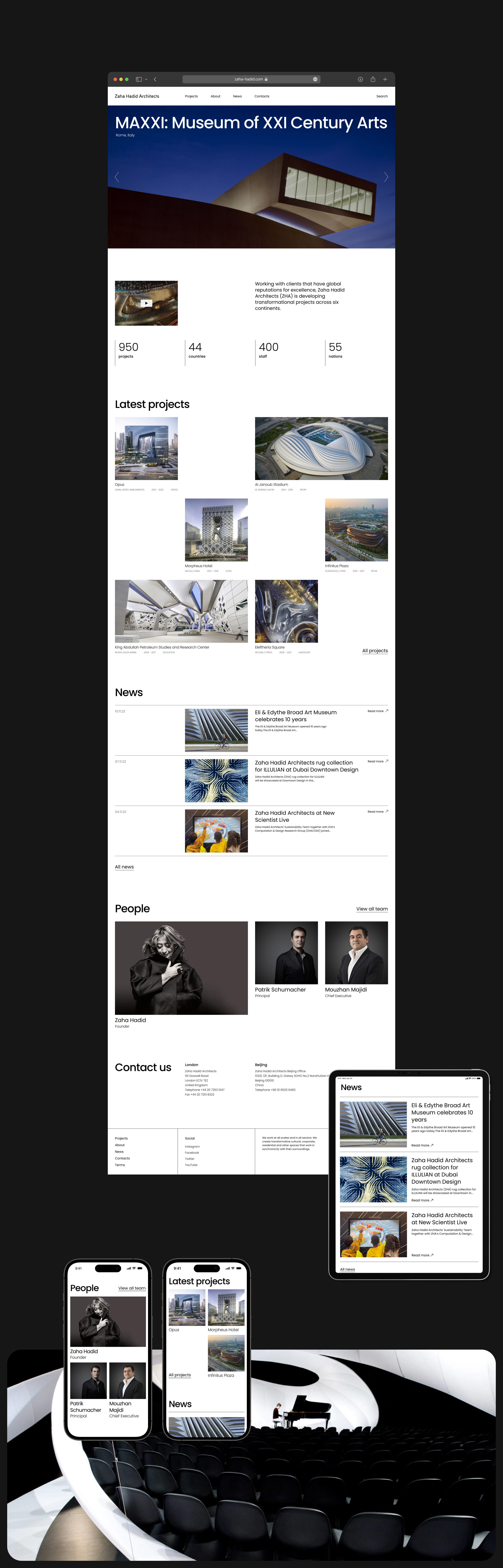 Zaha Hadid Architects | Corporate Website Redesign — Изображение №2 — Интерфейсы на Dprofile