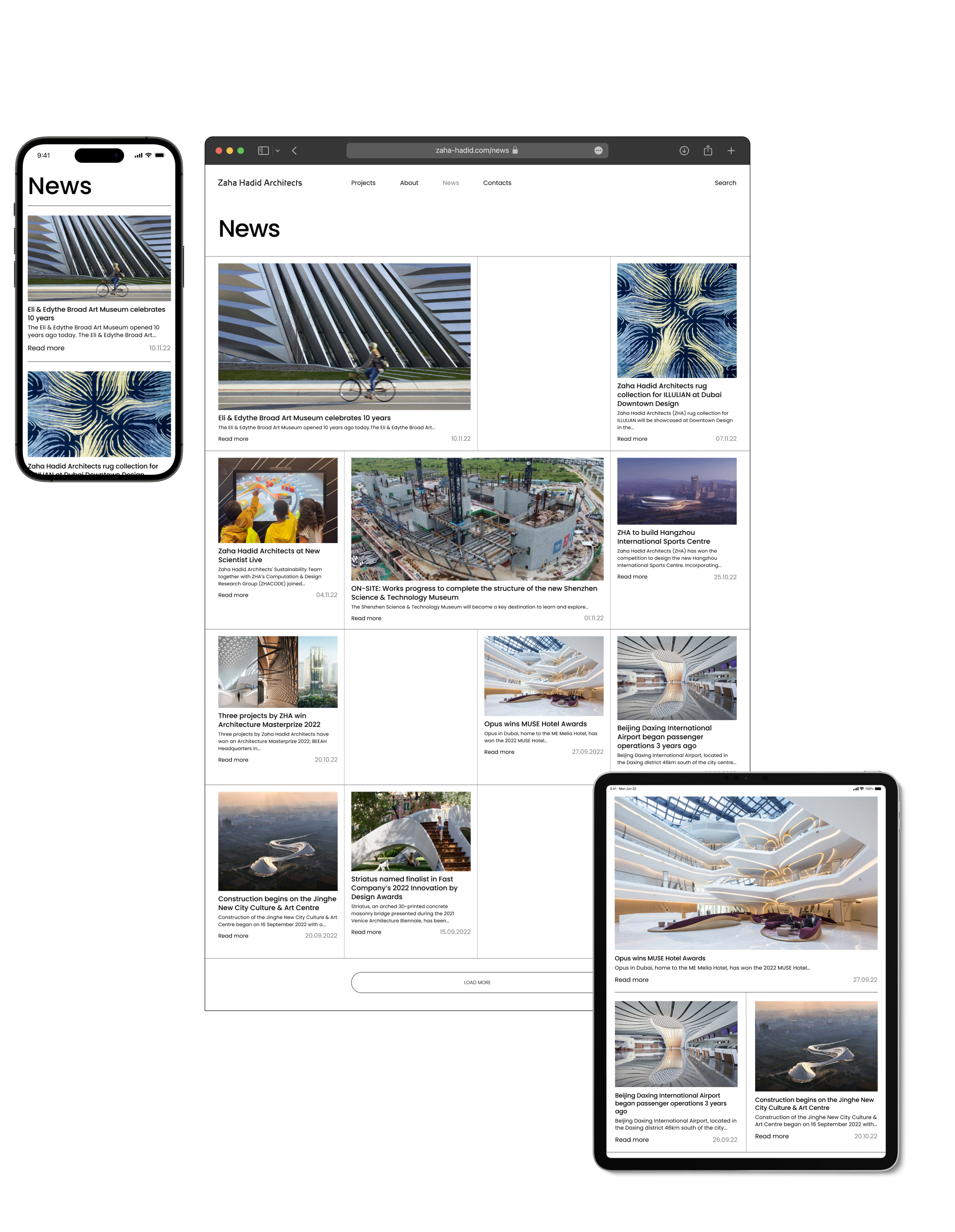 Zaha Hadid Architects | Corporate Website Redesign — Изображение №6 — Интерфейсы на Dprofile