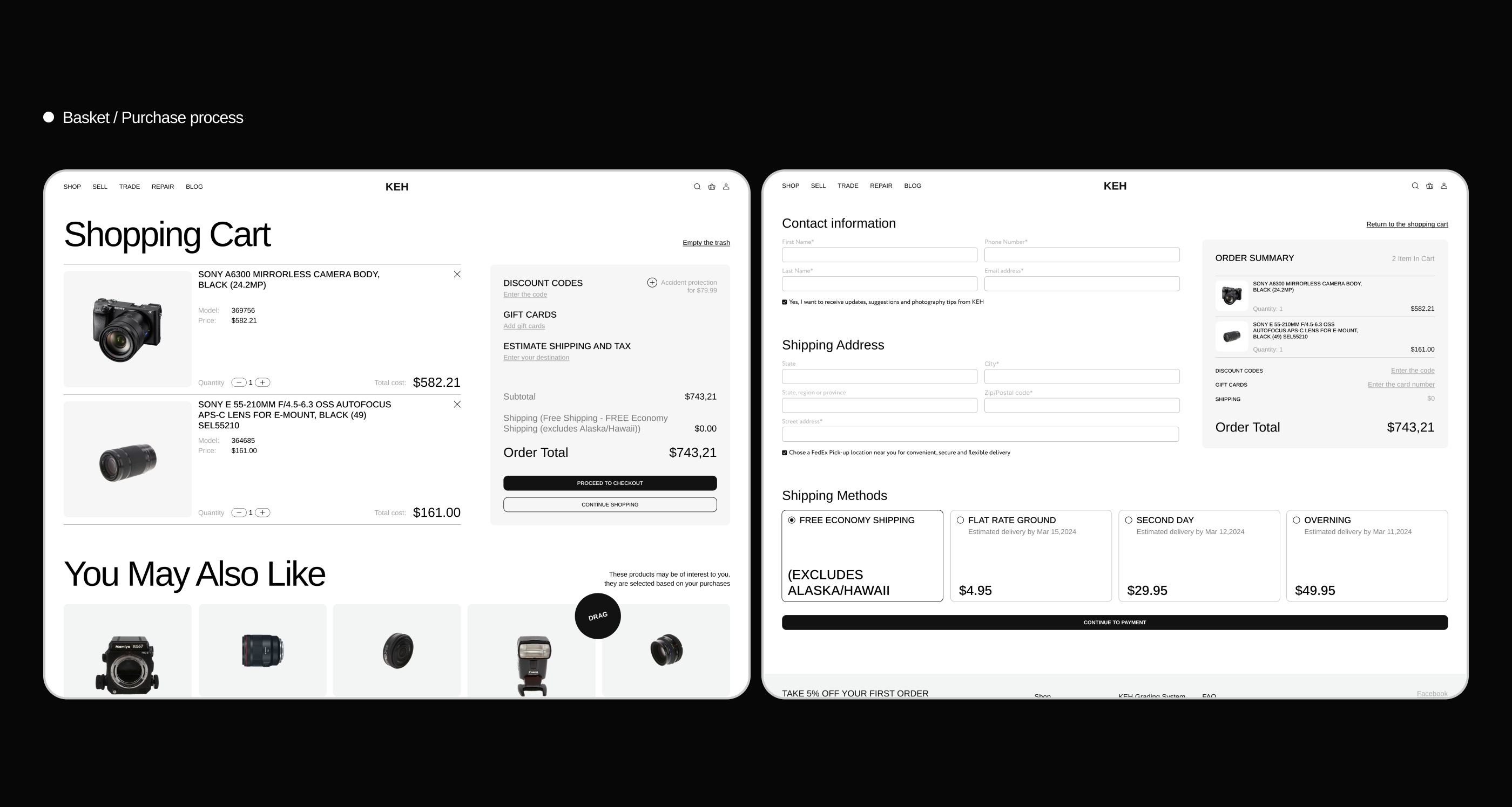 KEH | Online store — Изображение №17 — Интерфейсы на Dprofile