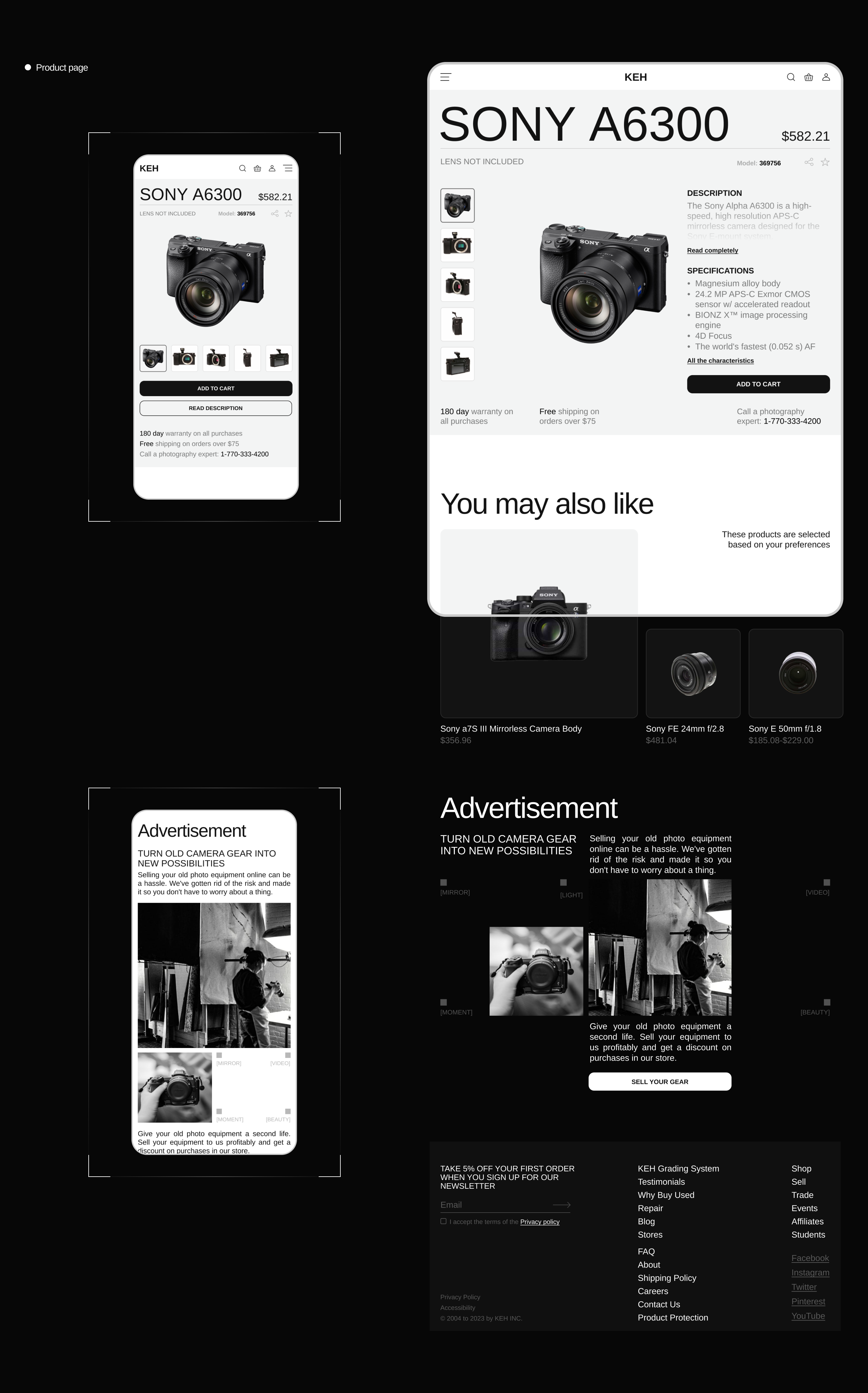 KEH | Online store — Изображение №9 — Интерфейсы на Dprofile