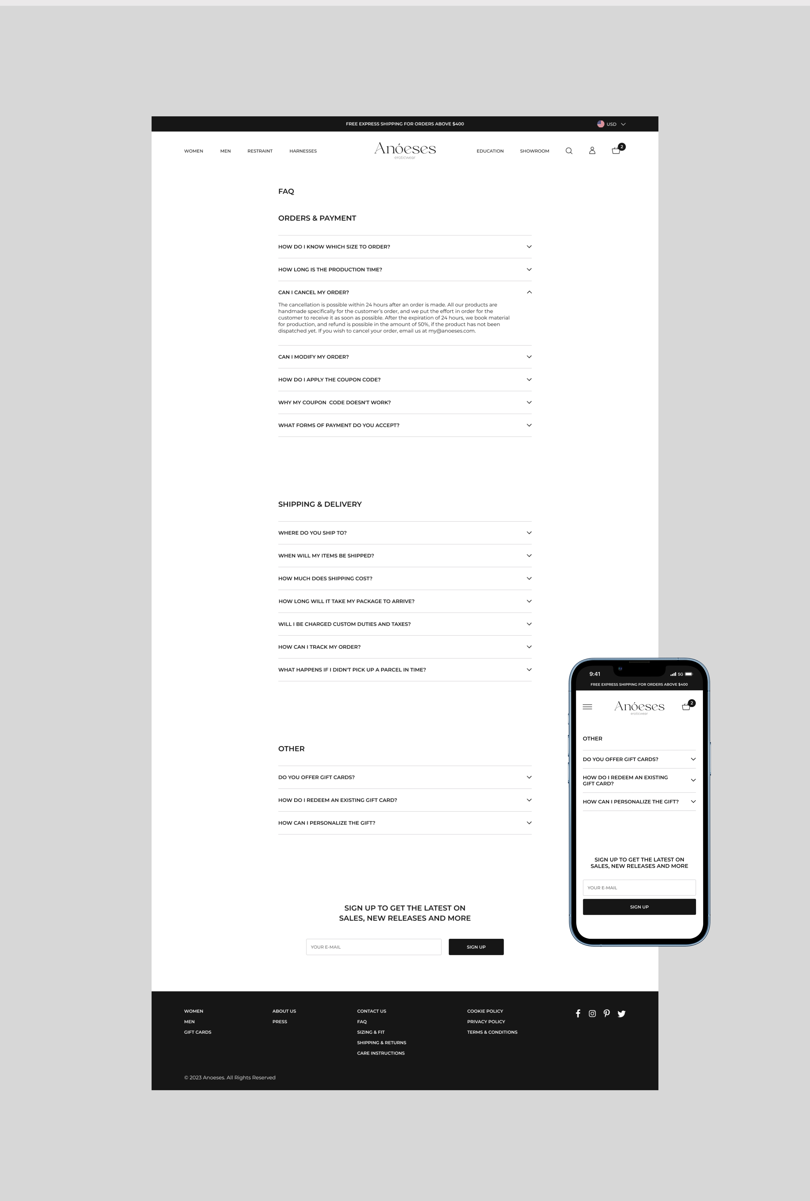 Anoeses | Brand identity & Website redesign — Изображение №15 — Интерфейсы, Брендинг на Dprofile