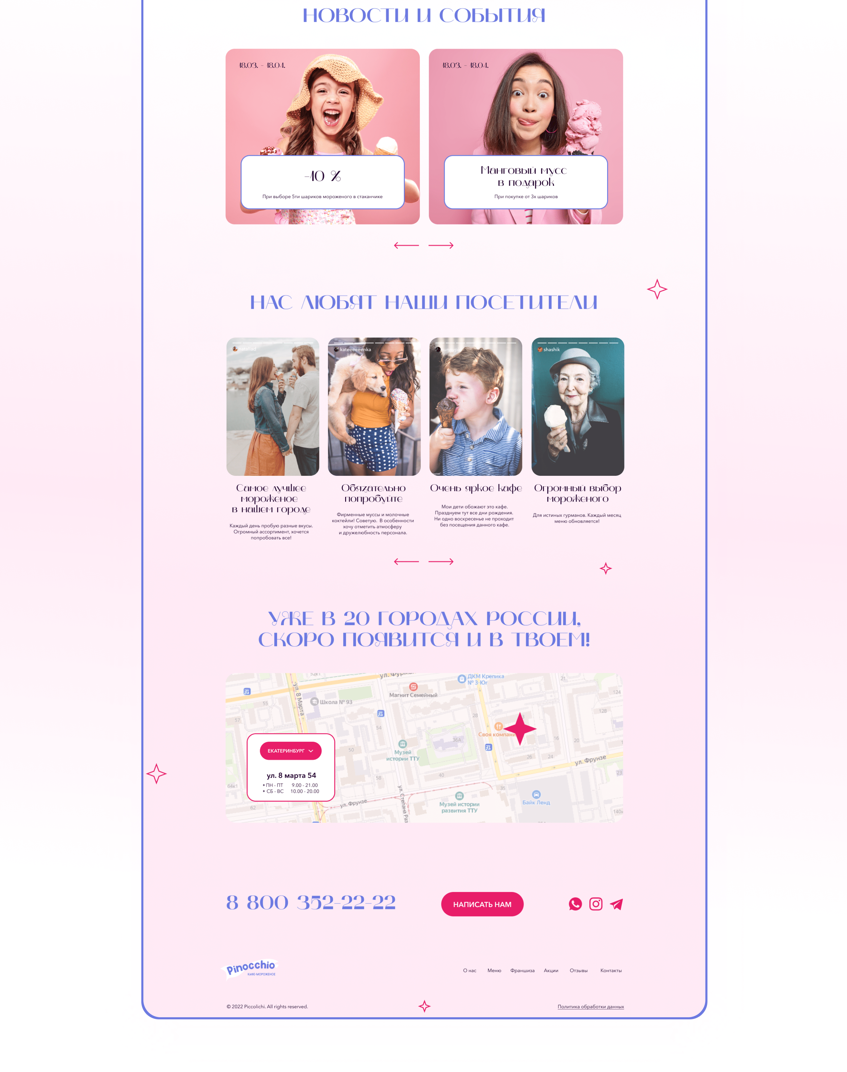 Ice cream cafe landing page — Изображение №5 — Интерфейсы, Брендинг на Dprofile
