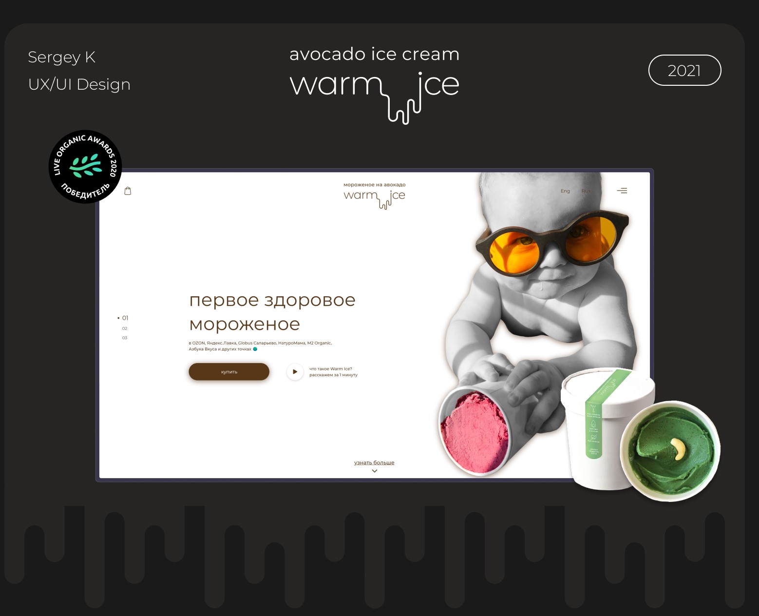 Warm - сыроедческое здоровое мороженое — Интерфейсы на Dprofile
