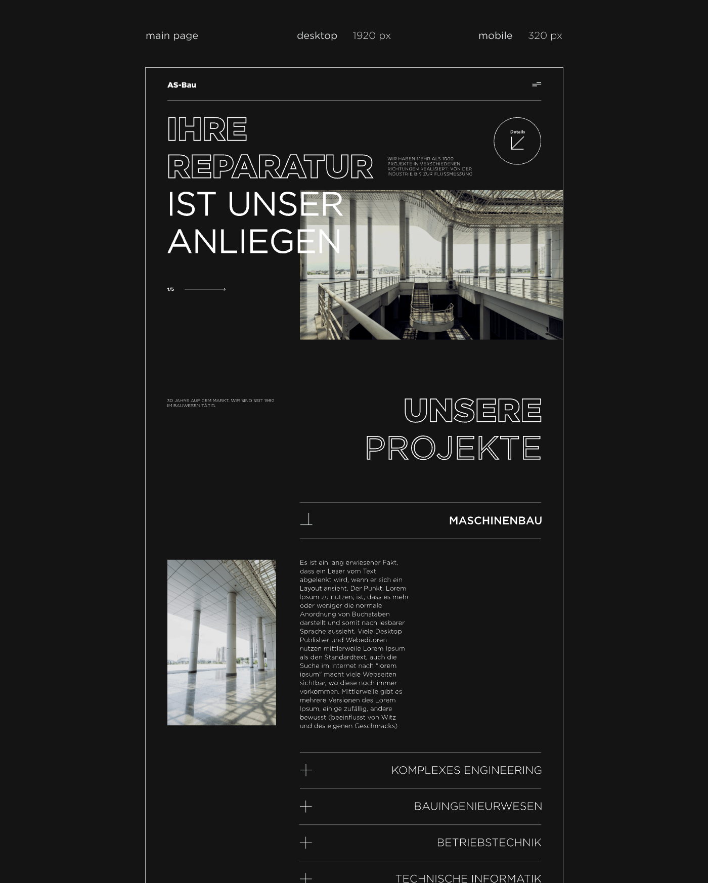 Лендинг Пейдж Архитектурного агентства, Landing Page, Web — Изображение №4 — Интерфейсы, Маркетинг на Dprofile