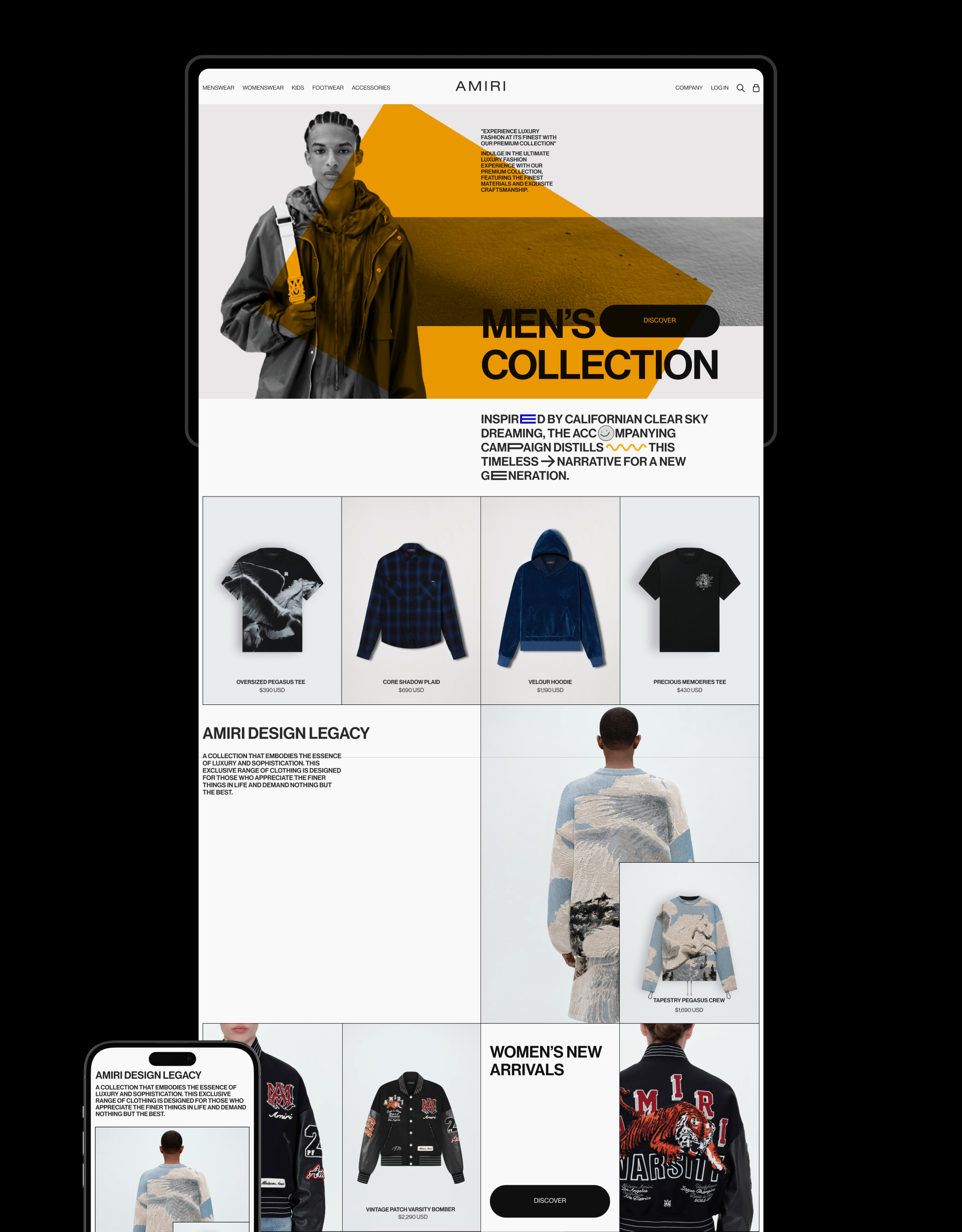 AMIRI E-COMMERCE REDESIGN CONCEPT — Изображение №3 — Интерфейсы, Графика на Dprofile