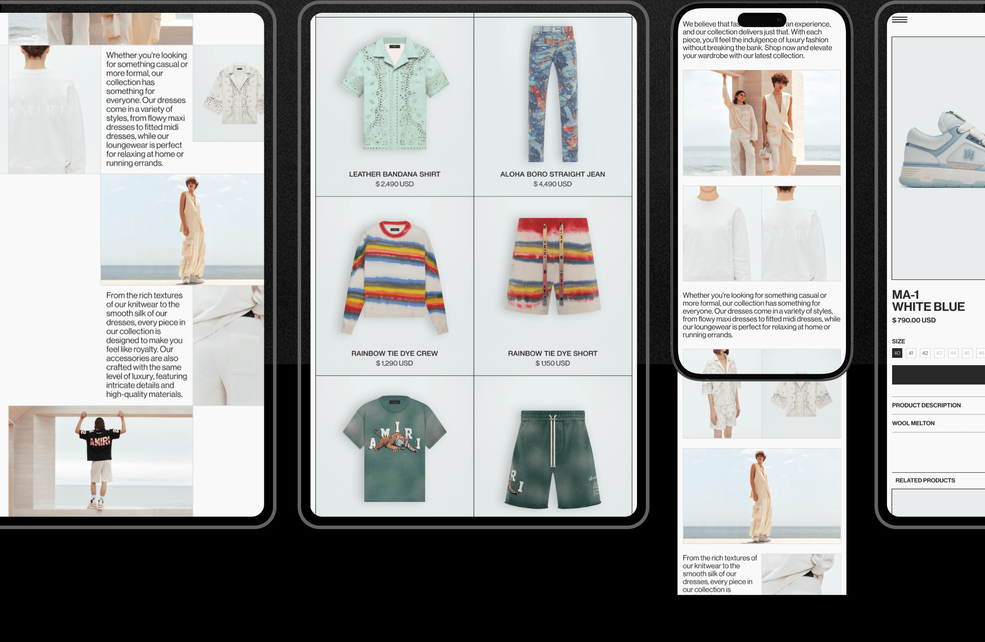 AMIRI E-COMMERCE REDESIGN CONCEPT — Изображение №7 — Интерфейсы, Графика на Dprofile