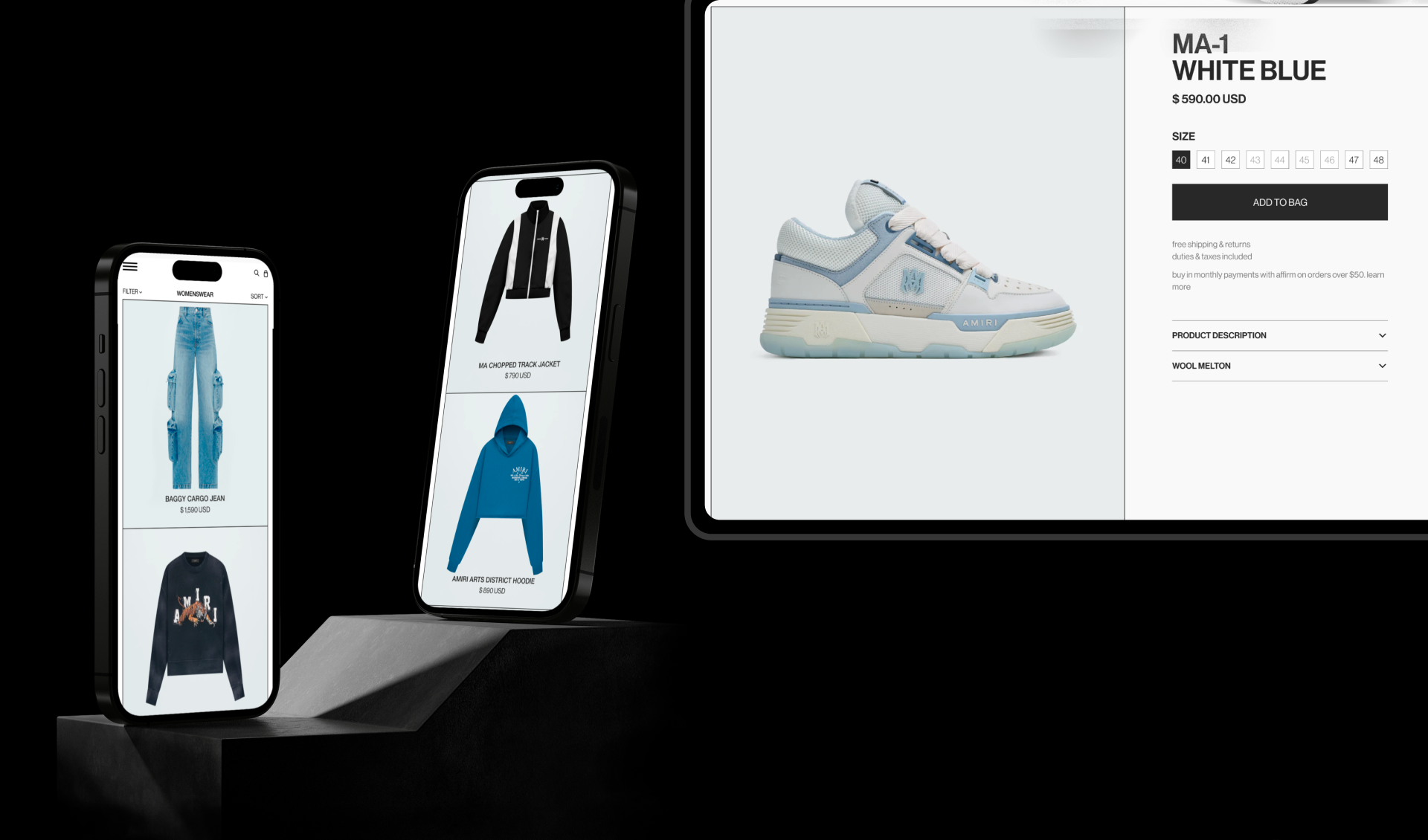 AMIRI E-COMMERCE REDESIGN CONCEPT — Изображение №5 — Интерфейсы, Графика на Dprofile