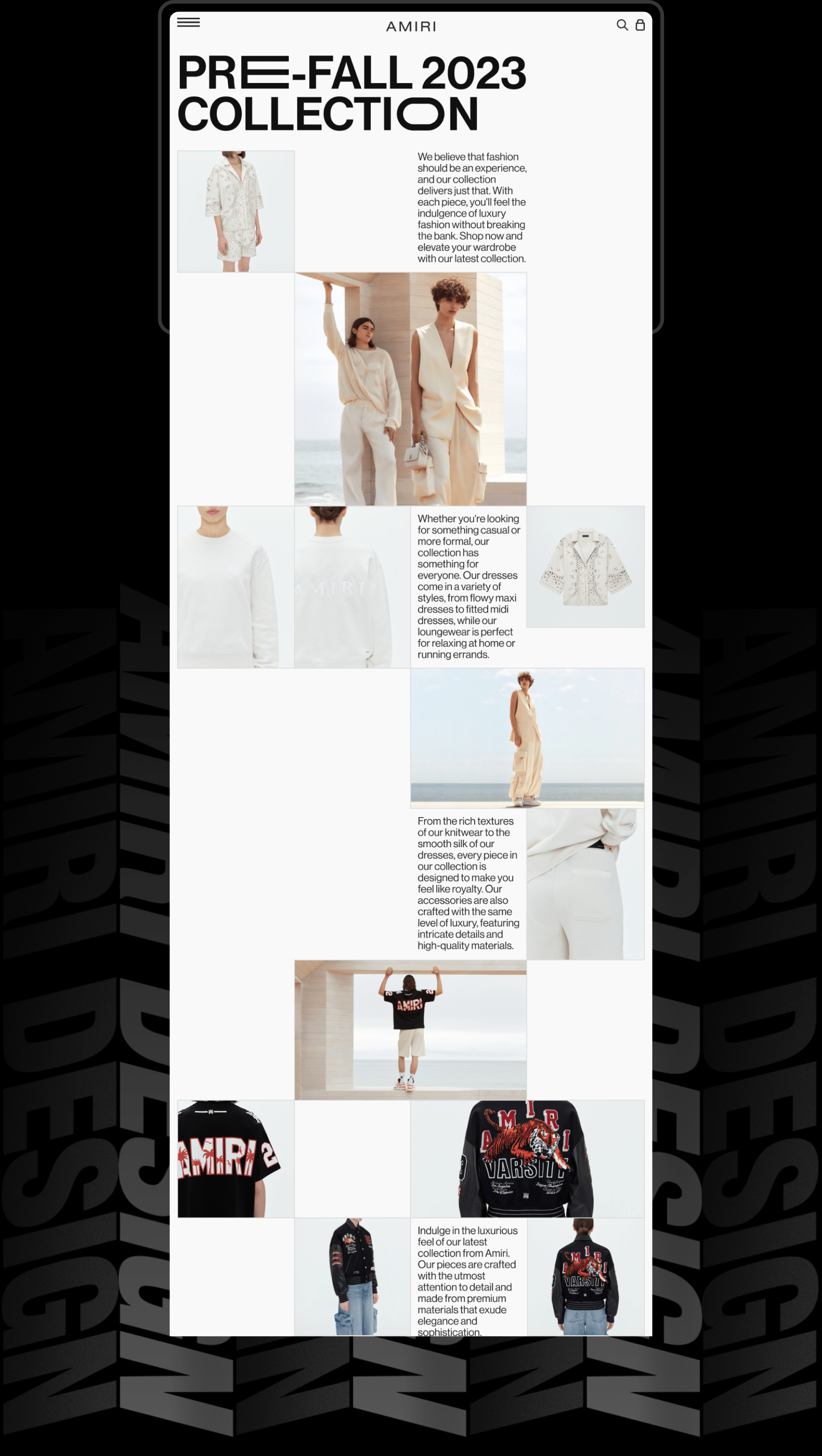 AMIRI E-COMMERCE REDESIGN CONCEPT — Изображение №8 — Интерфейсы, Графика на Dprofile