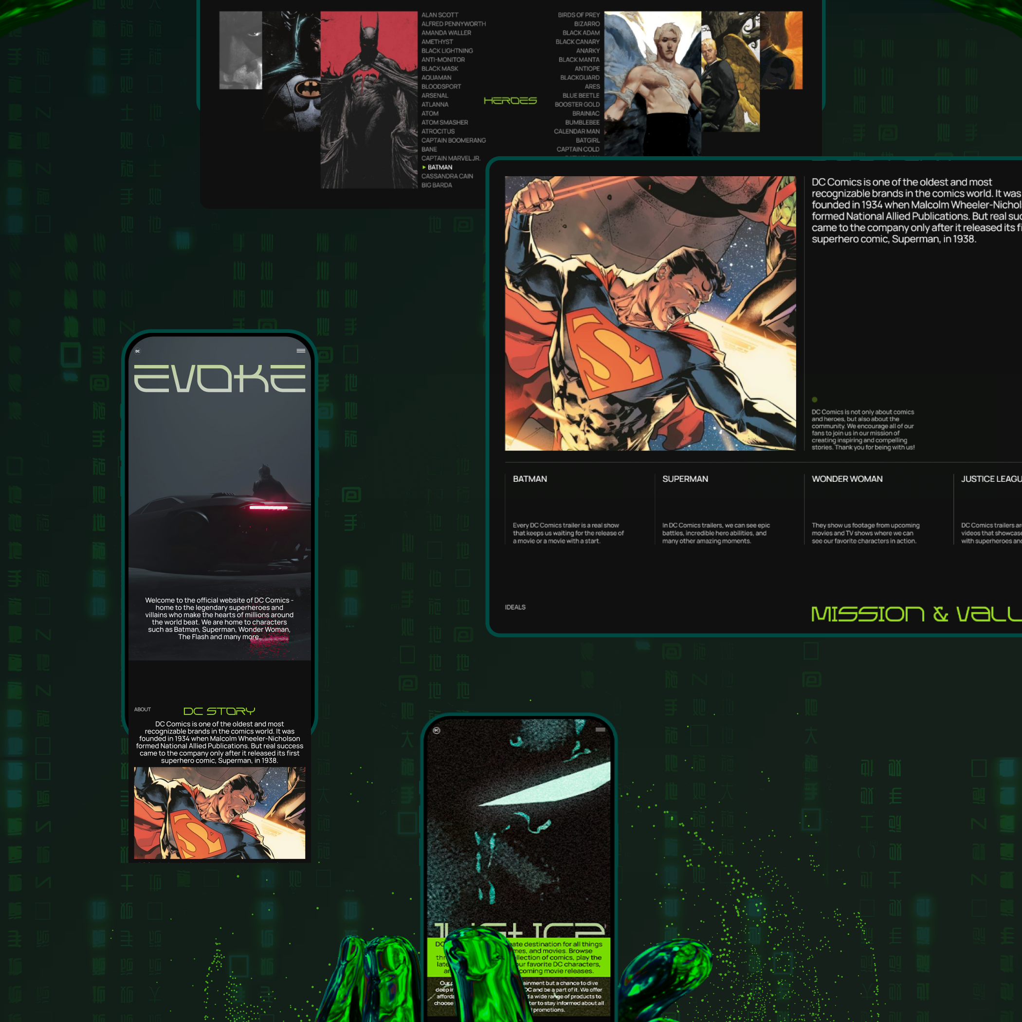DC COMICS CORPORATE WEBSITE REDESIGN — Изображение №4 — Интерфейсы, Графика на Dprofile