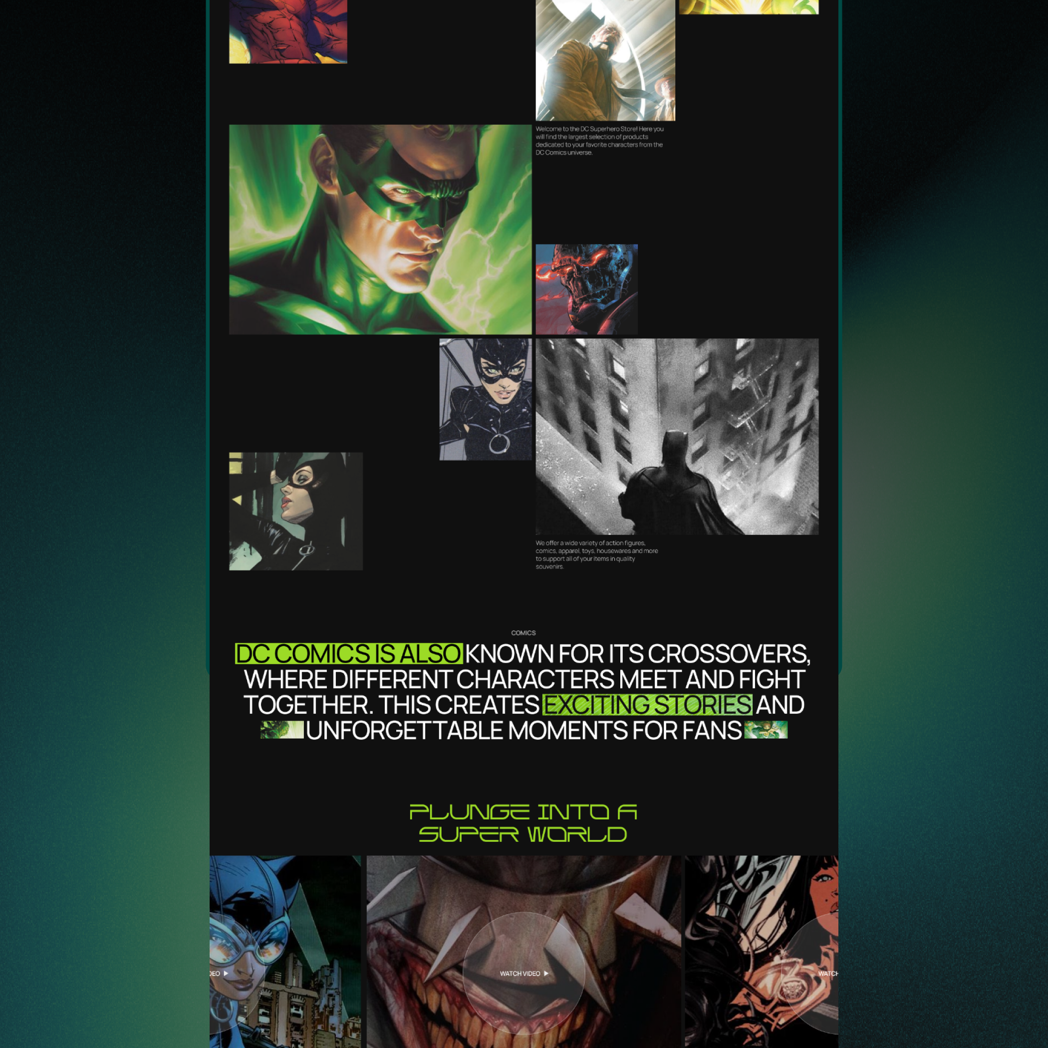 DC COMICS CORPORATE WEBSITE REDESIGN — Изображение №8 — Интерфейсы, Графика на Dprofile