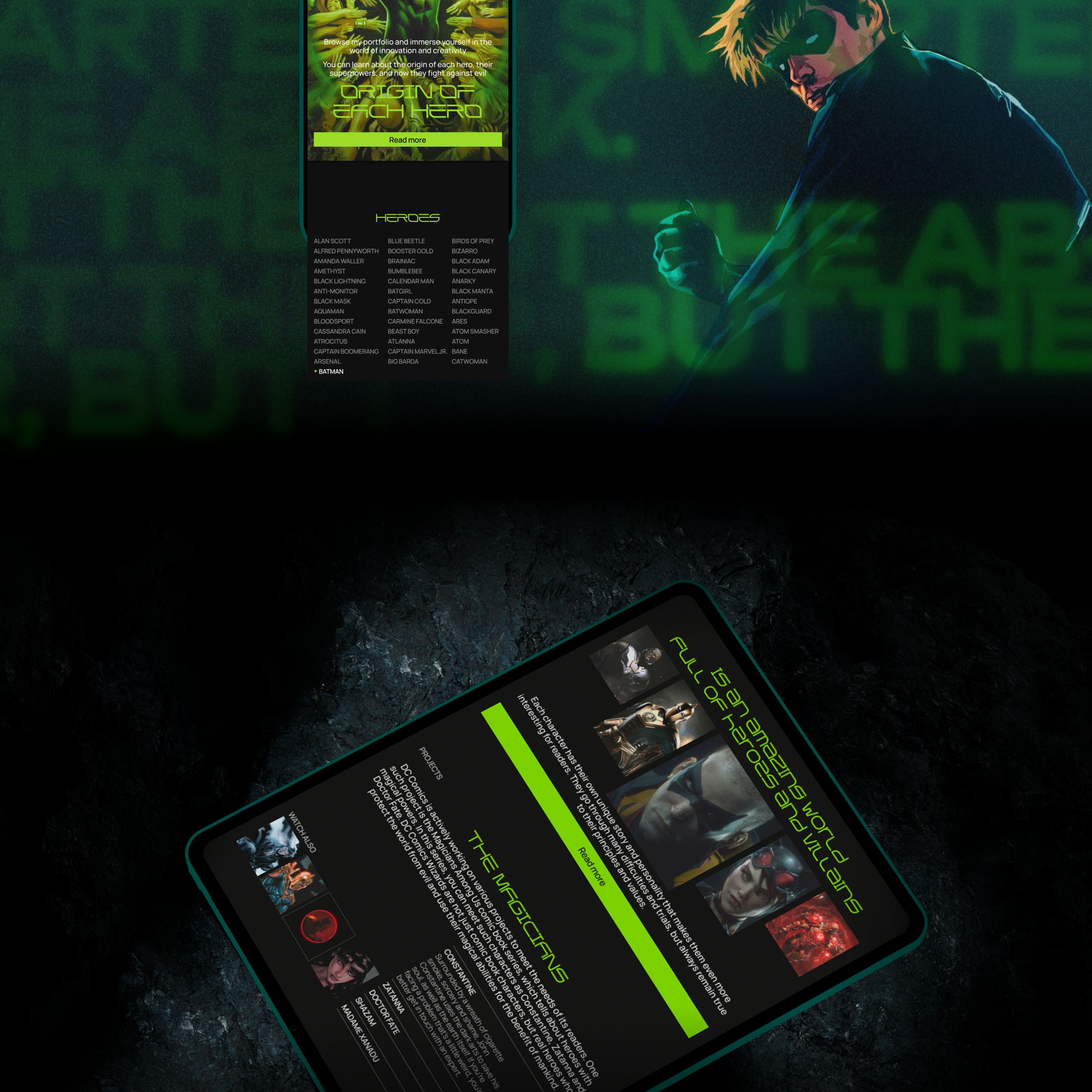 DC COMICS CORPORATE WEBSITE REDESIGN — Изображение №10 — Интерфейсы, Графика на Dprofile