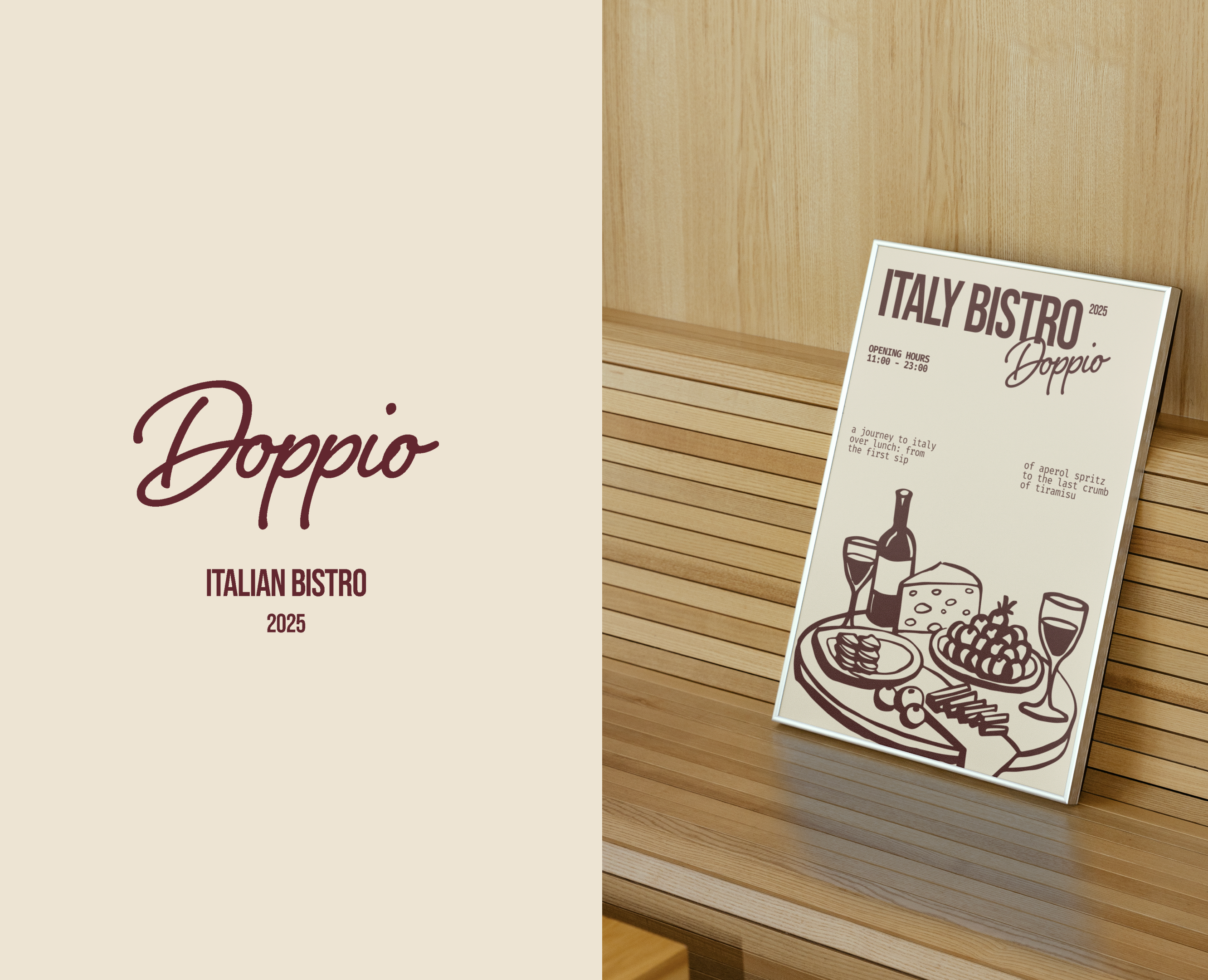 Doppio — Айдентика для итальянского бистро — Брендинг, Графика на Dprofile