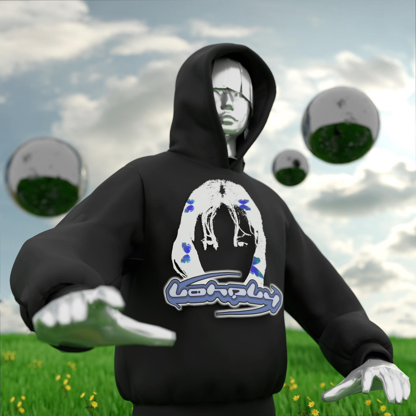 [LONELY] y2k hoodie print design — Изображение №1 — Брендинг, Графика на Dprofile