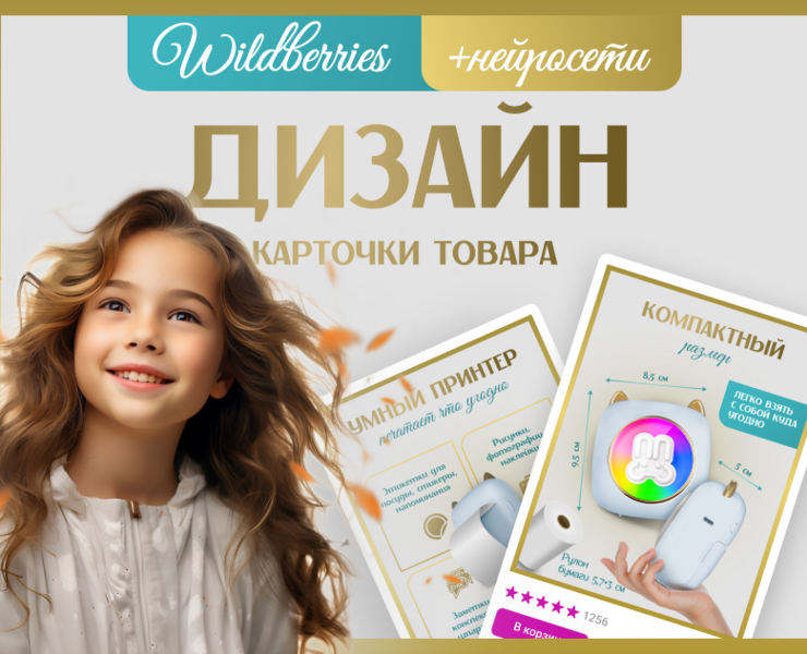 Инфографика Карточка товара вайлдберриз Принтер — Графика на Dprofile