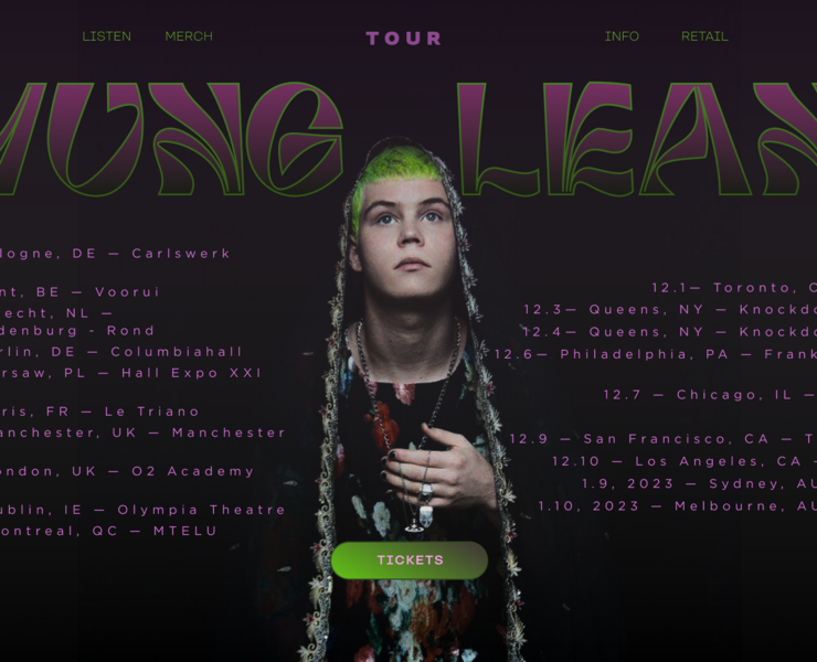 YUNG LEAN tour poster — Интерфейсы, Иллюстрация на Dprofile
