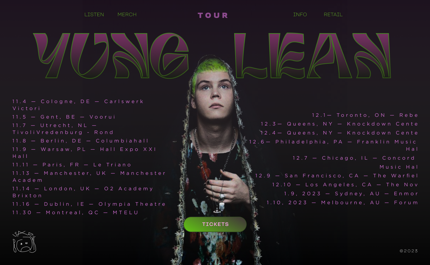 YUNG LEAN tour poster — Изображение №1 — Интерфейсы, Иллюстрация на Dprofile