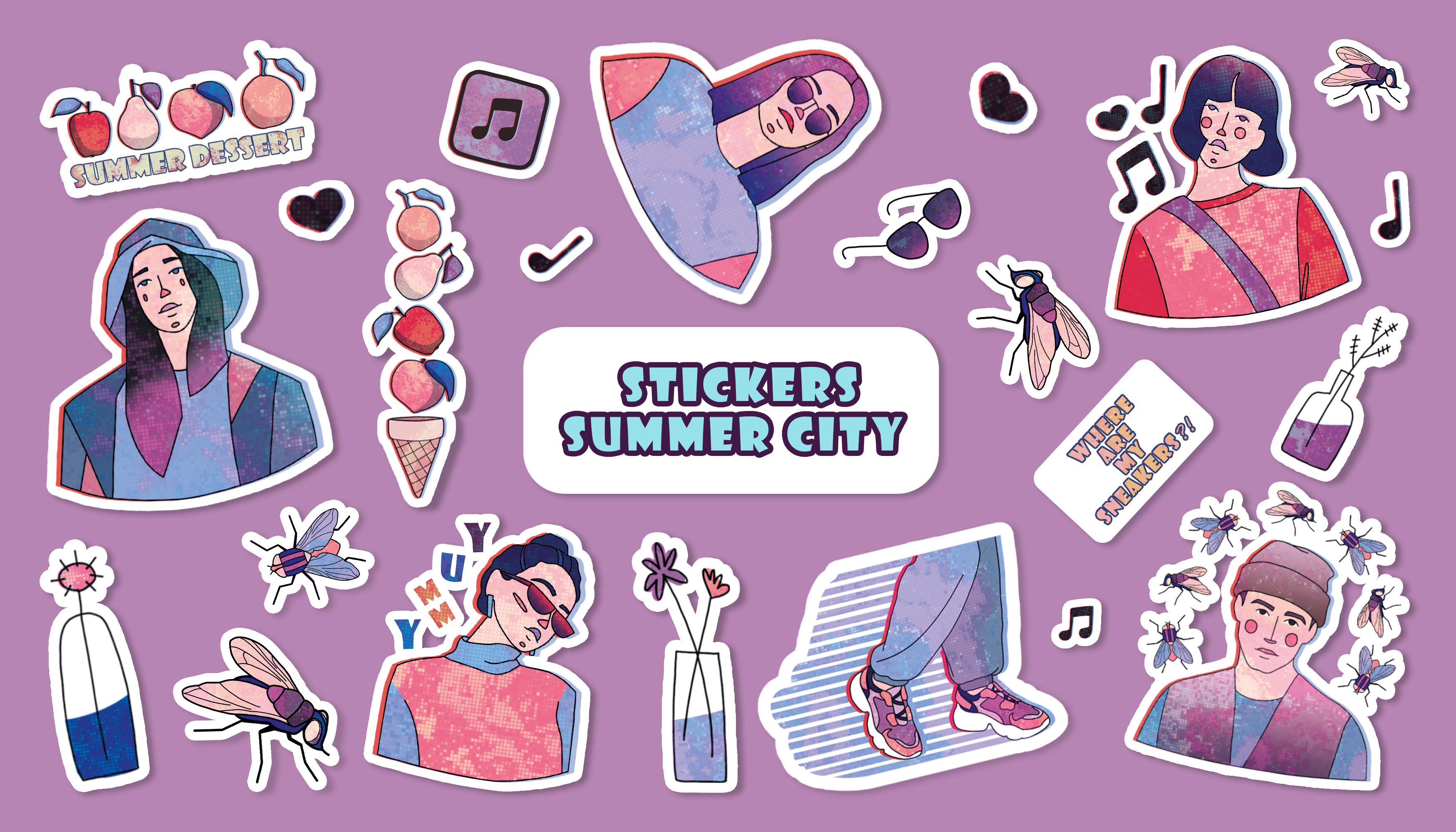stickers "summer city" — Изображение №1 — Иллюстрация на Dprofile
