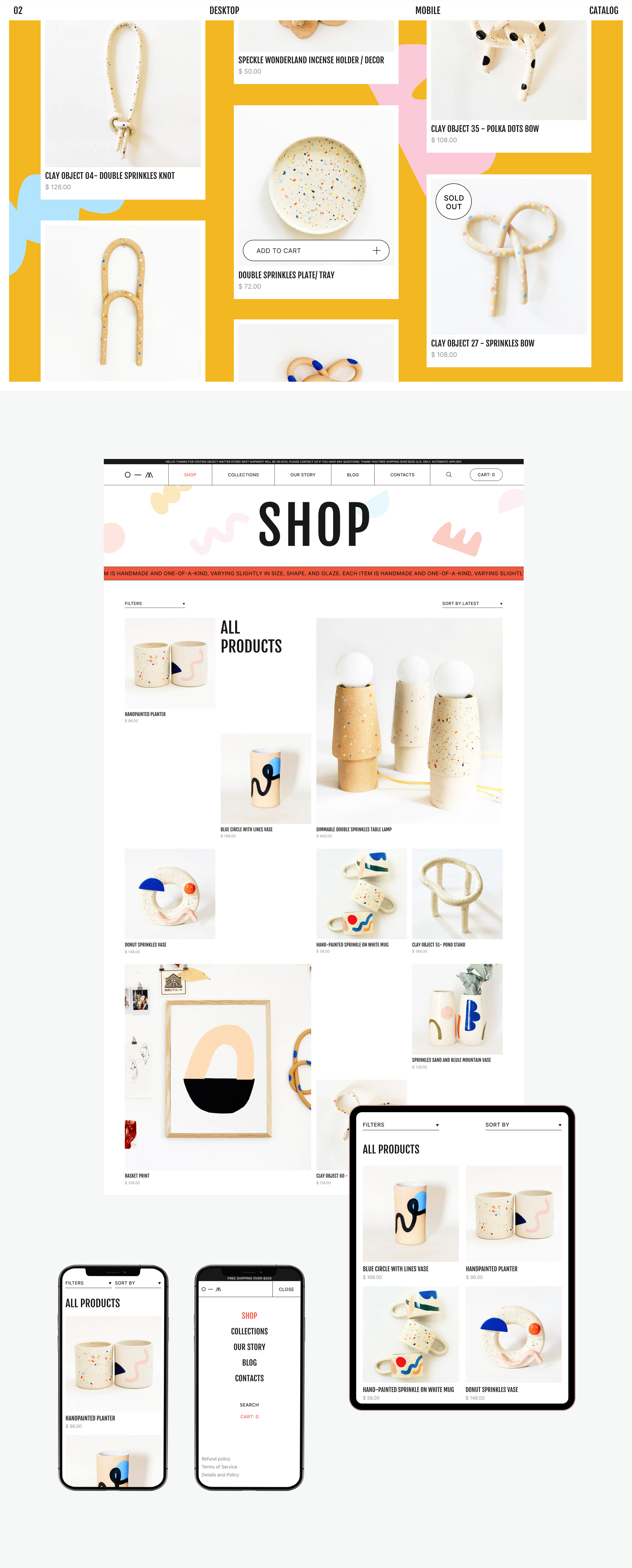 Ceramic and design studio online-store redesign — Изображение №8 — Интерфейсы, Анимация на Dprofile